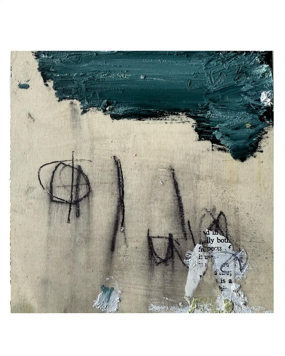pencils and pages #13 (mixed media on canvas 6"x6")