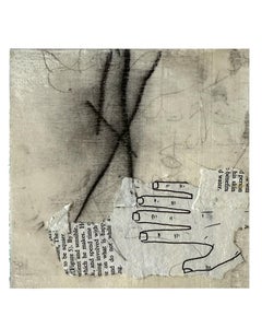 pencils and pages #15 (mixed media on canvas 6"x6")