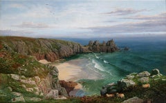 Green Bay, Porthcurno - Große englische Landschaft der Küste Cornwalls aus dem 19.