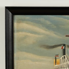 Antique English Painting of the Steamship Bristol by Samuel Pickford