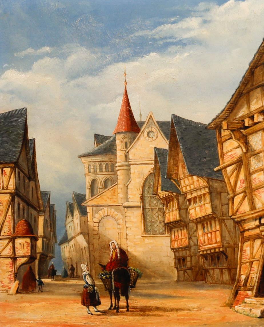 Style of Samuel Prout - 19th Century Oil, Bacharach on the Rhine 1