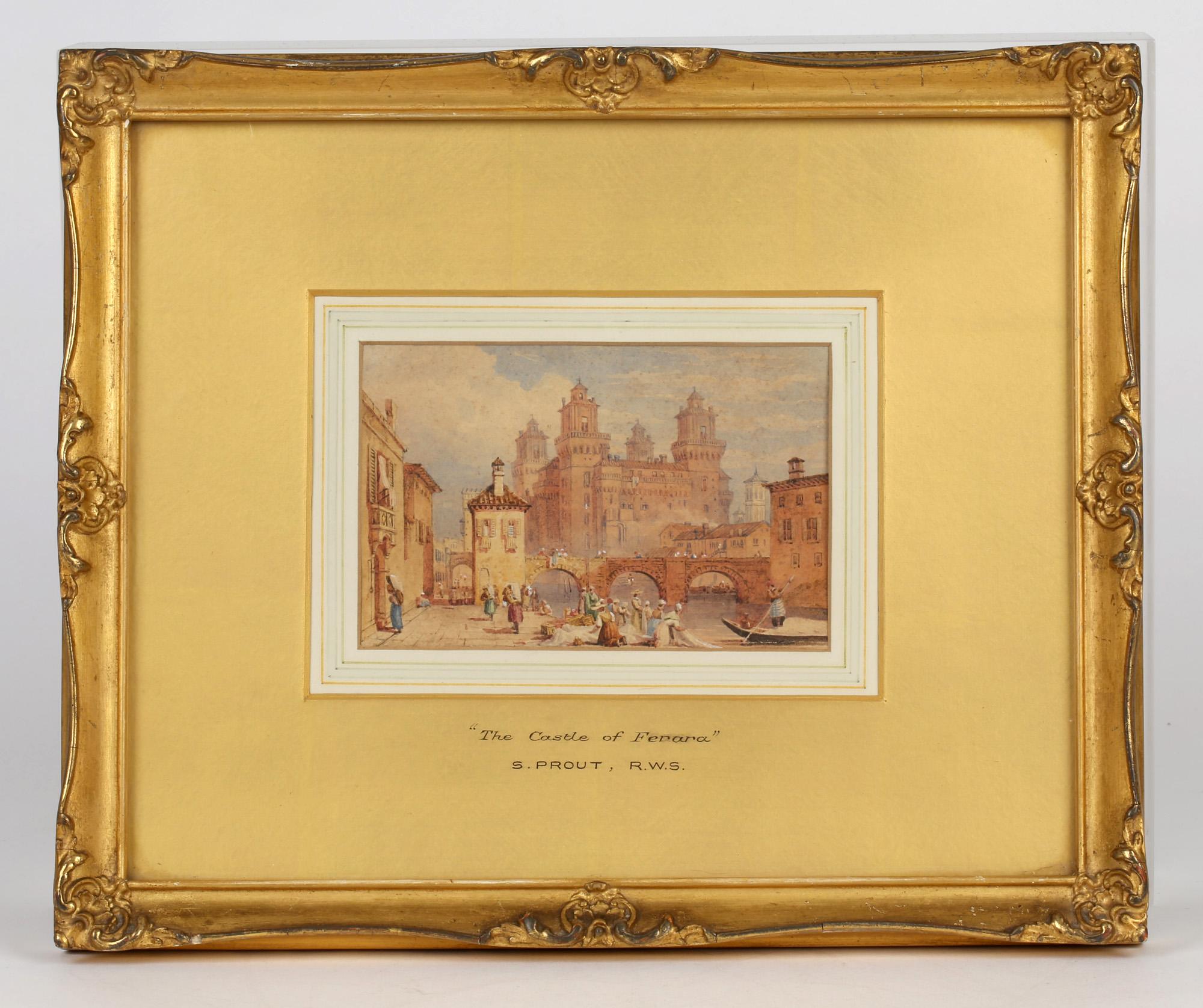 Samuel Prout RWS Framed Watercolour 'The Castle of Ferara' 2