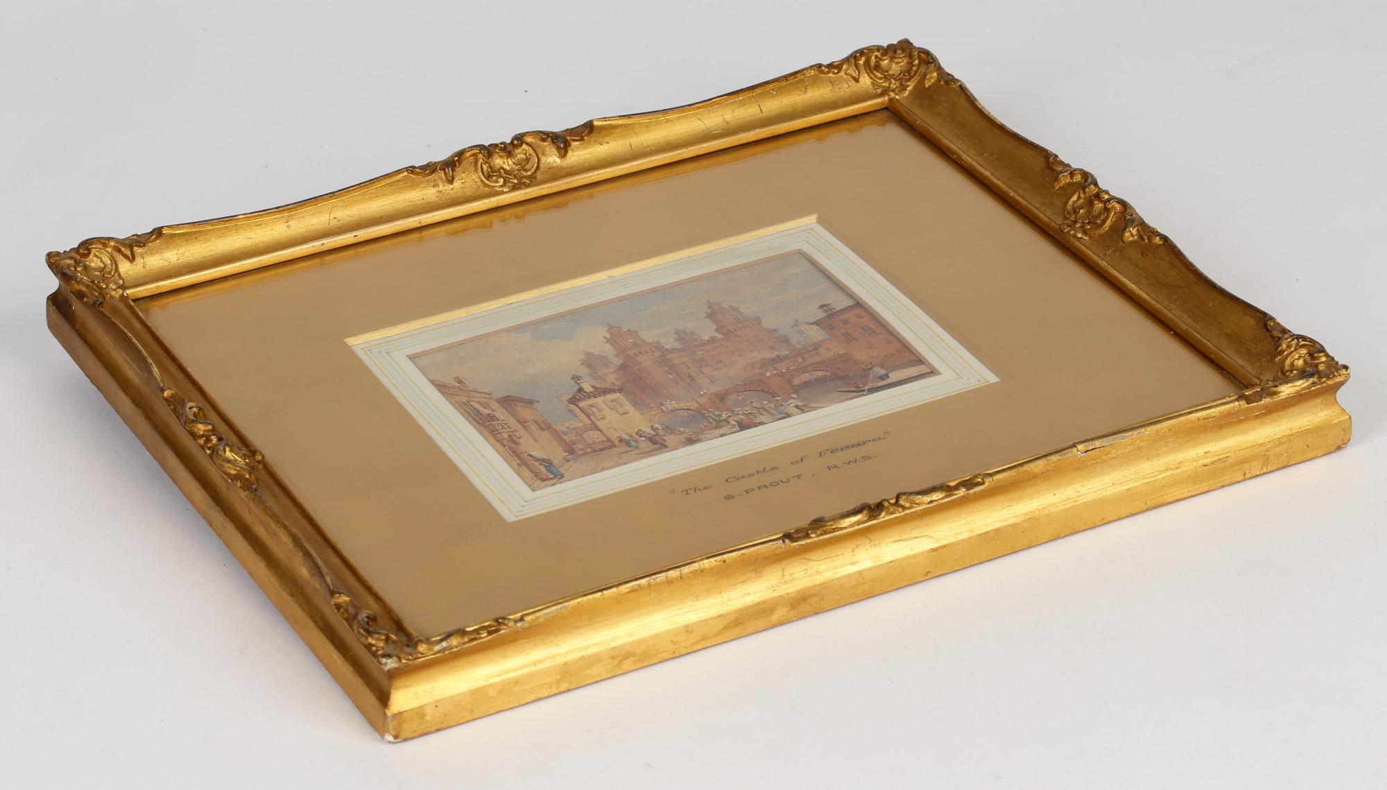 Samuel Prout RWS Framed Watercolour 'The Castle of Ferara' 4