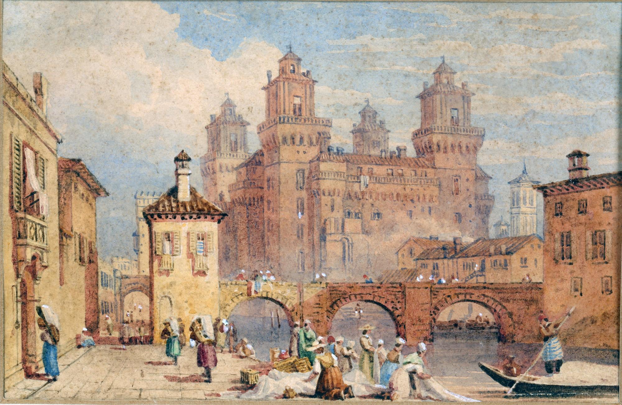 Samuel Prout RWS Framed Watercolour 'The Castle of Ferara' 6