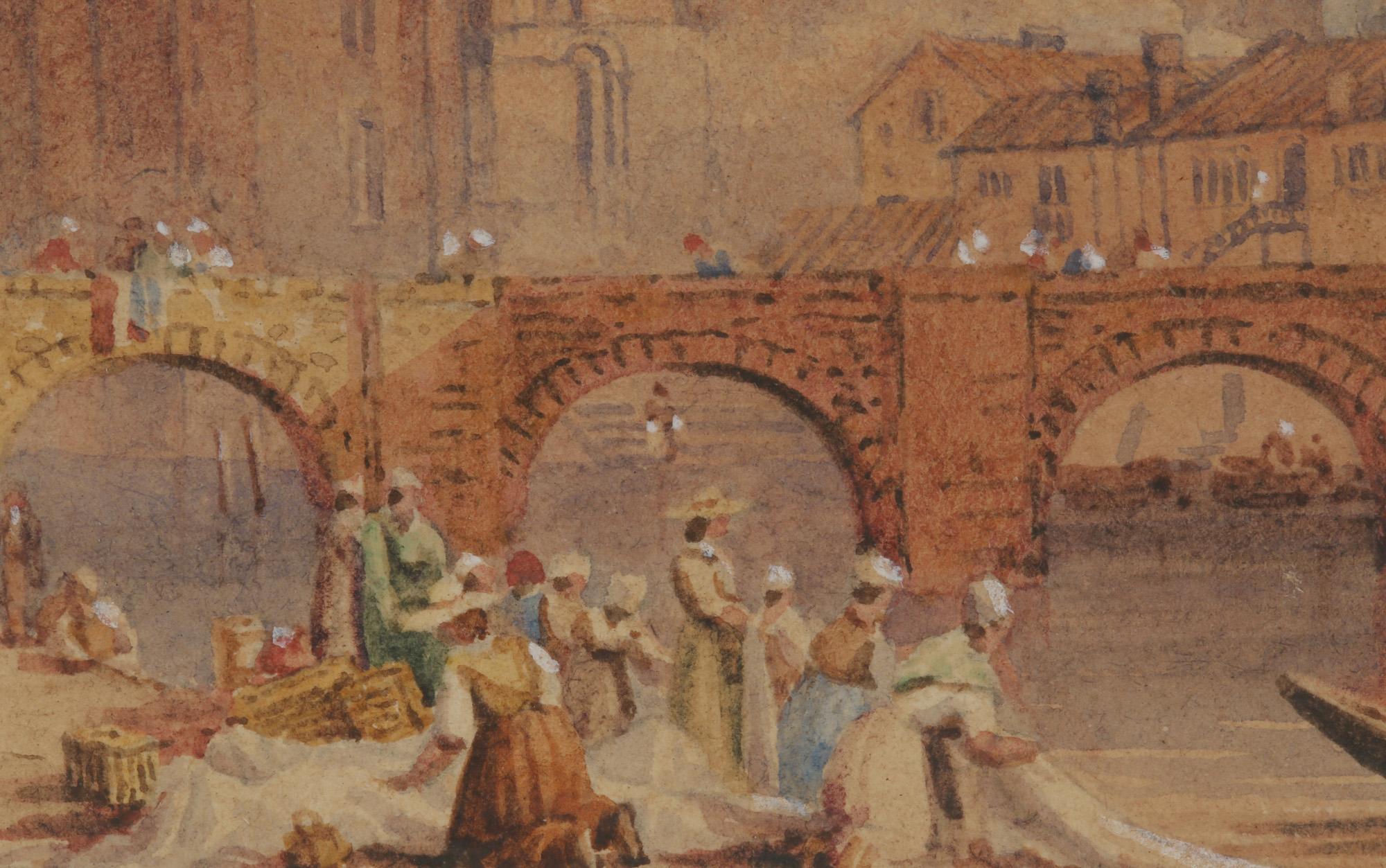 Georgian Samuel Prout RWS Framed Watercolour 'The Castle of Ferara'