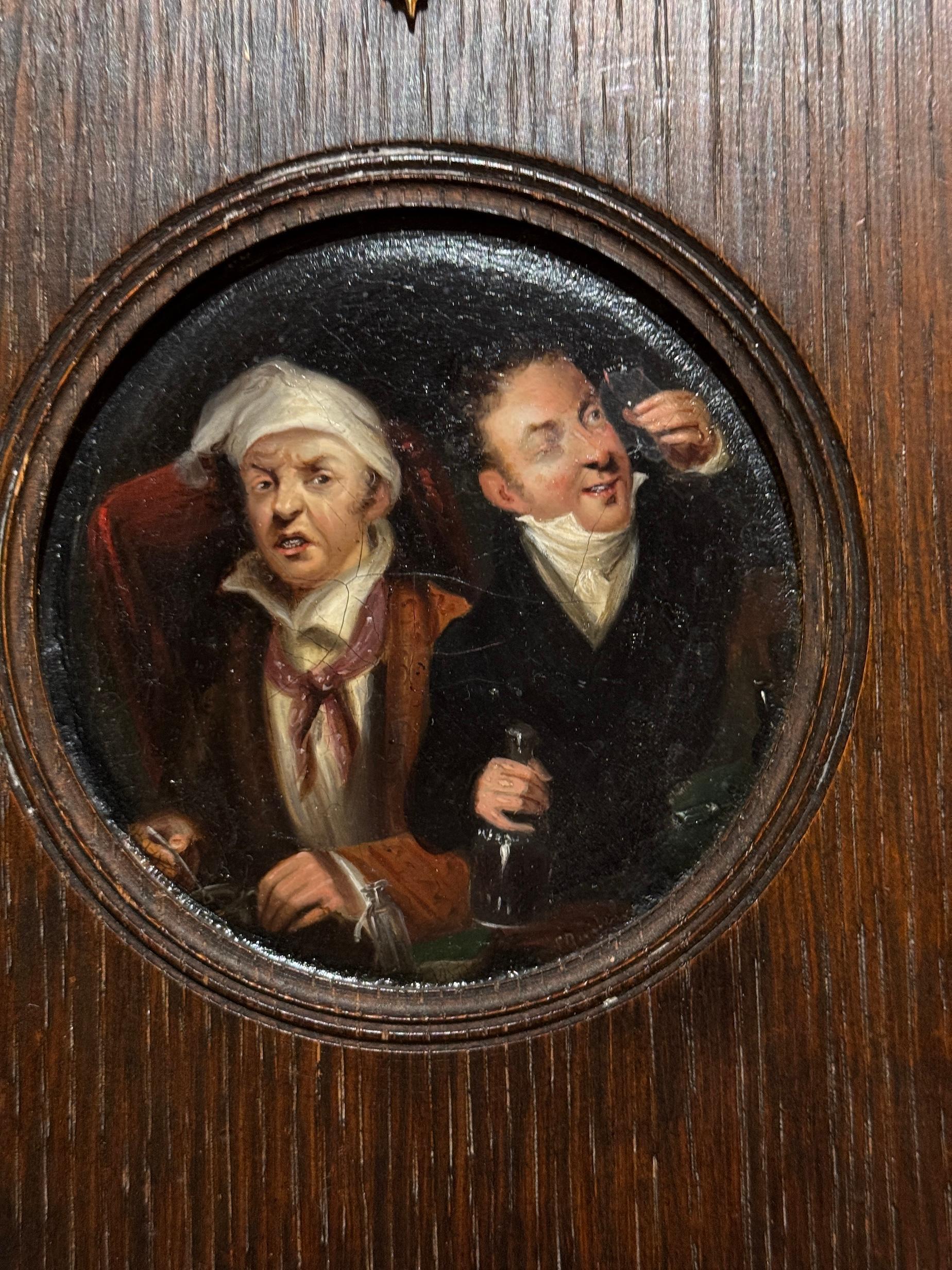 19th century English portrait of two men drinking in an Inn/Pub – Painting von Samuel Raven