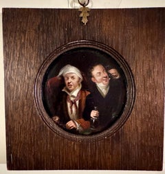 19th century English portrait of two men drinking in an Inn/Pub