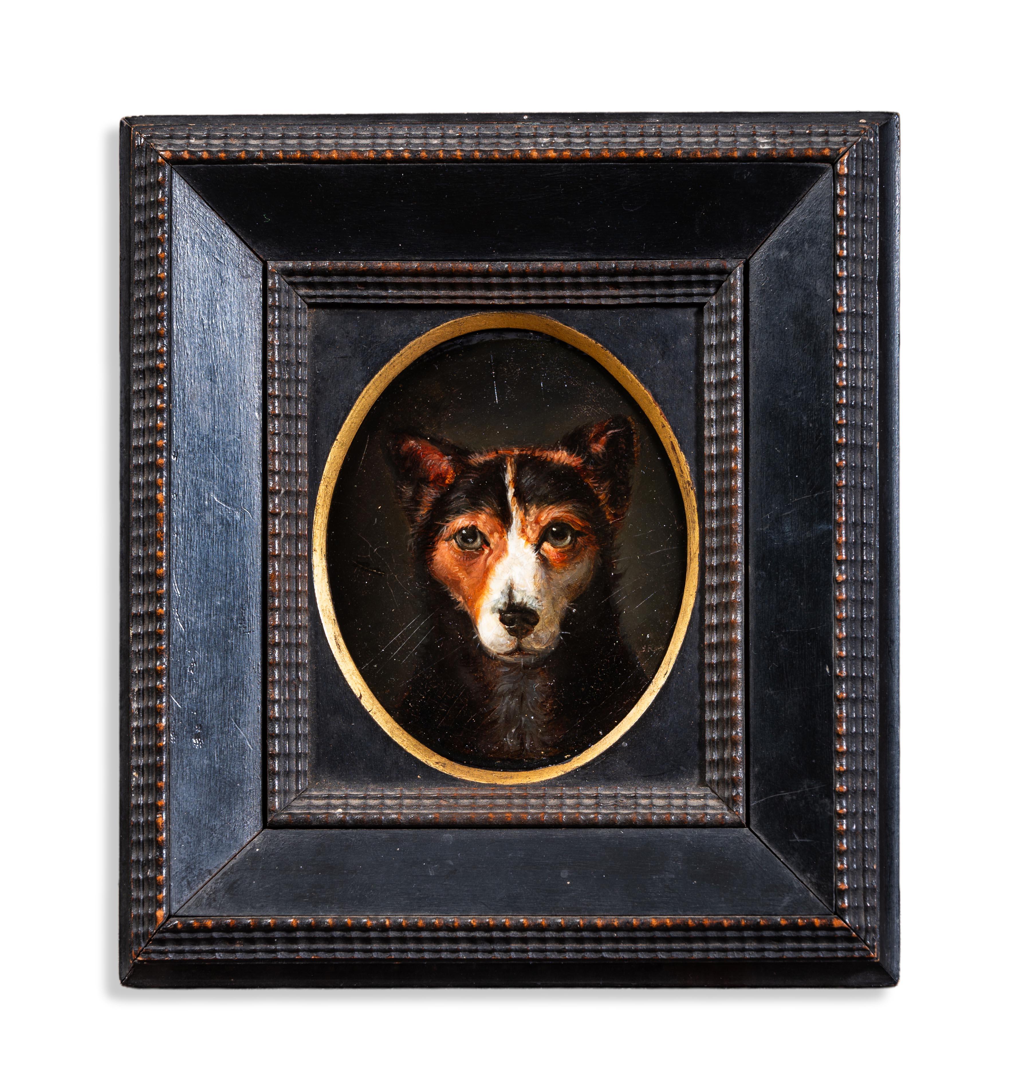 Samuel Raven Animal Painting - Head of a terrier