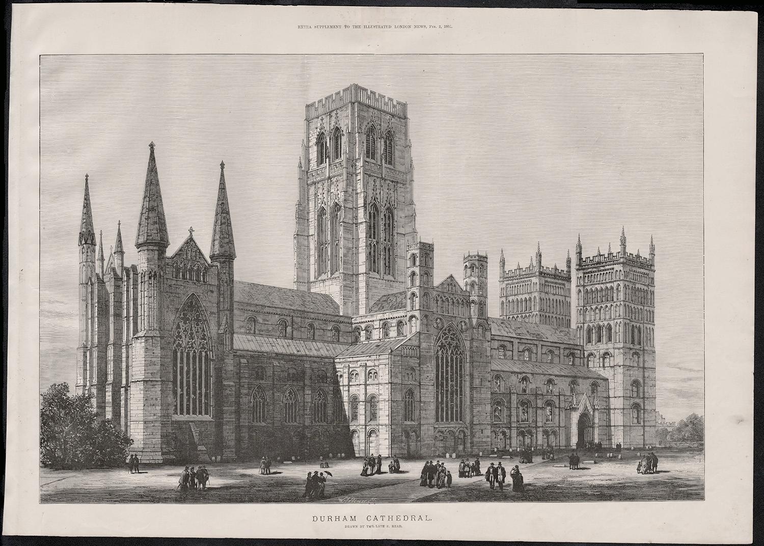 Durham Cathedral, C19th English topographical engraving, by Samuel Read, 1884 For Sale 1