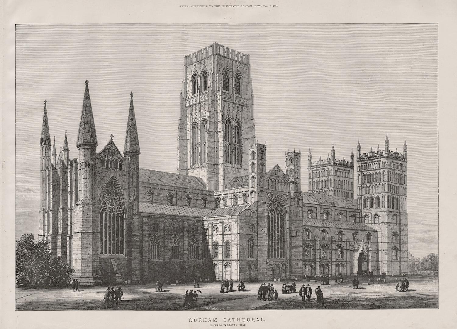 'Durham Cathedral'

Wood-engraving after Samuel Read. From 'The Illustrated London News'. 

Samuel Read was an English illustrator who provided many illustrations for the Illustrated London News.

405mm by 550mm (sheet) 