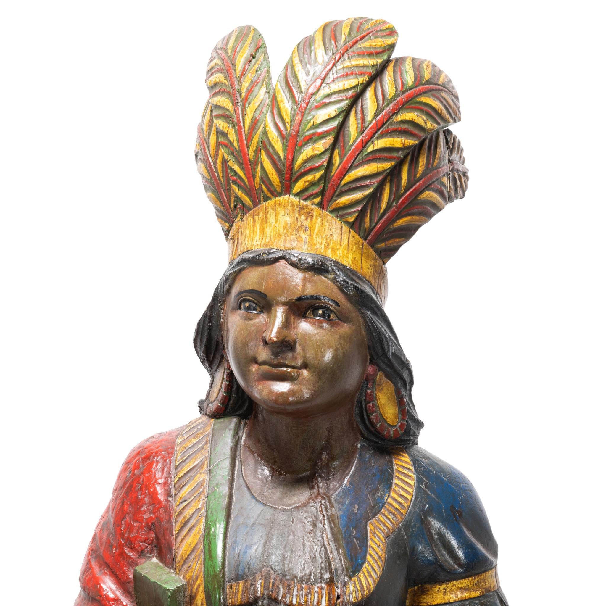 Hand-Carved Samuel Robb Tobacco Trade Sign Princess For Sale