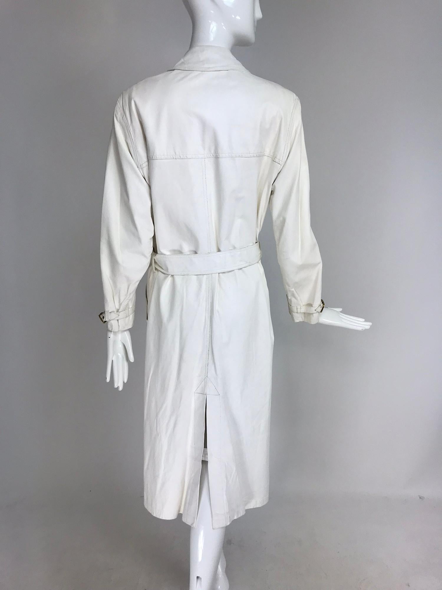 Samuel Robert White Soft Leather Trench Coat 1960s 8