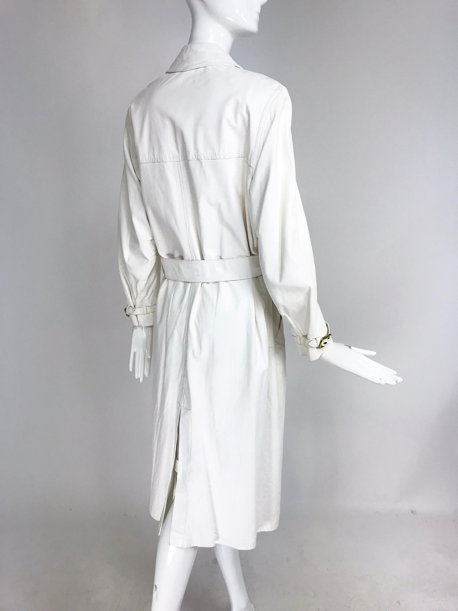 Samuel Robert White Soft Leather Trench Coat 1960s 9