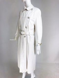 Samuel Robert Weißer Trenchcoat aus weichem Leder der 1960er Jahre