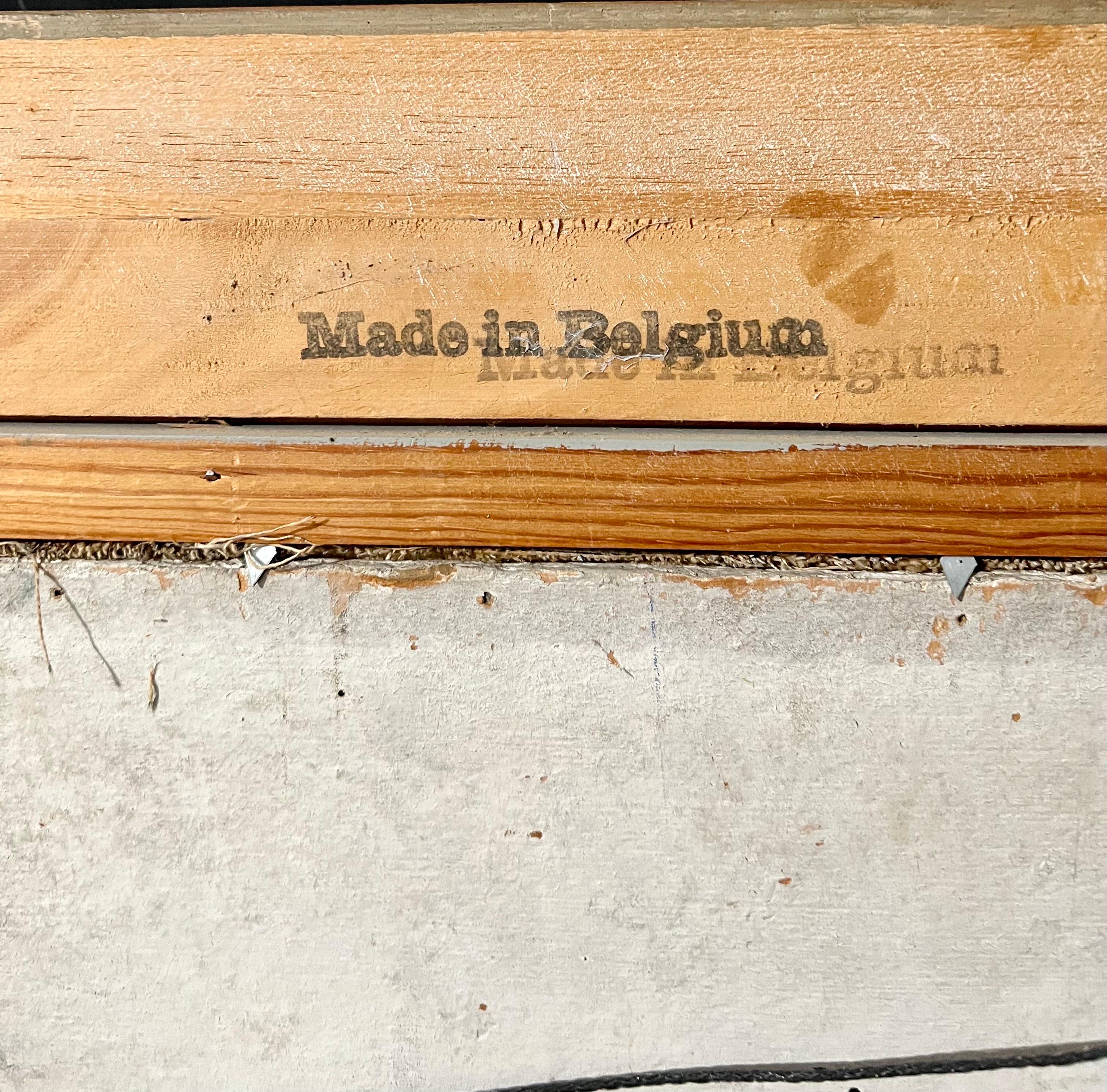 Bold Folk Art Modernist Floral Bouquet Oil Painting Flowers in Vase Gilt Frame For Sale 6