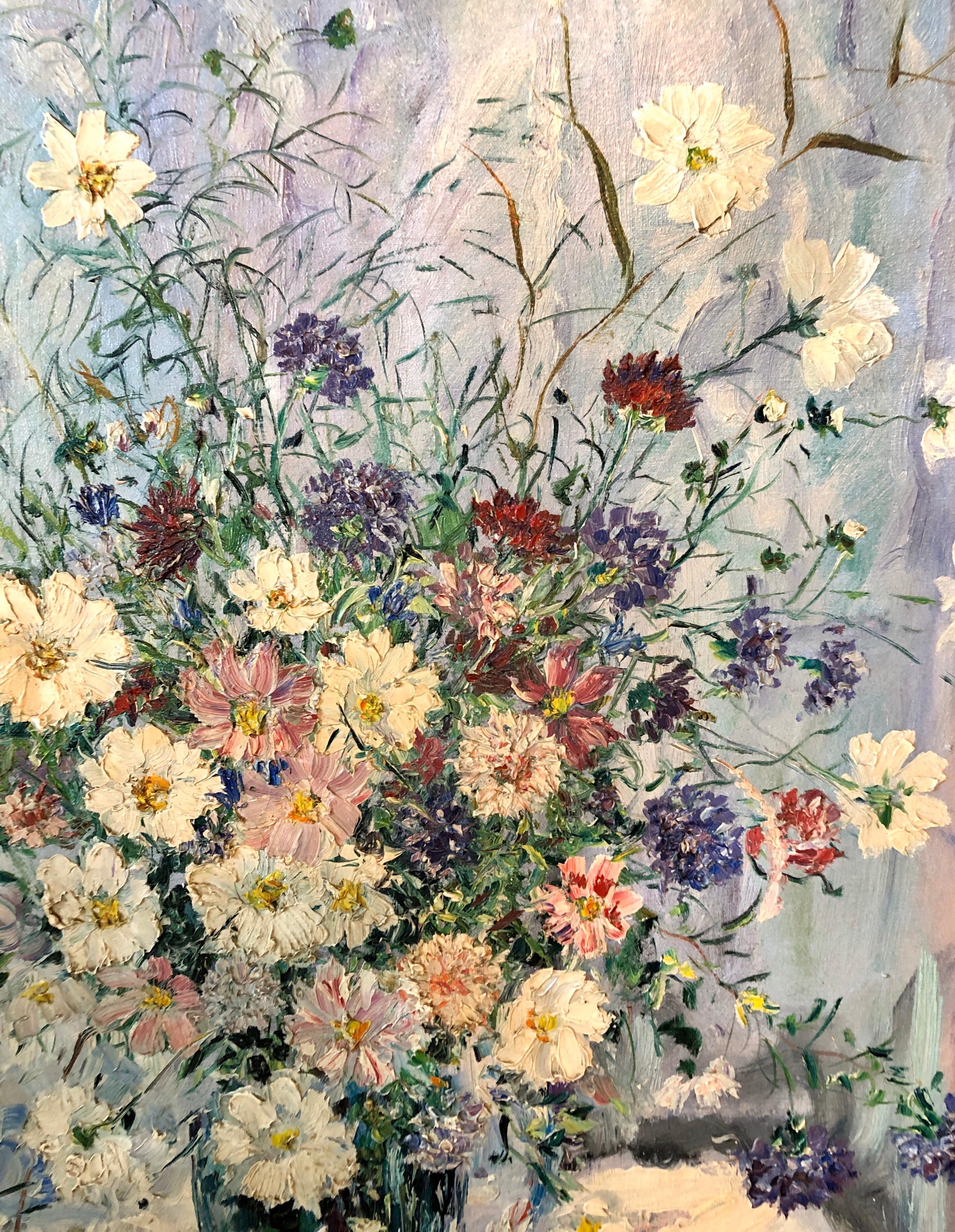 SAMUEL ROTHBORT (Russian-American, 1882-1971), still life with wild flowers, oil on canvas, signed lower left. 
Framed measures 42 X 37. Canvas measures 35 X 30 inches 
Samuel Rothbort (Russian American Jewish folk artist 1881-1972) was born in the