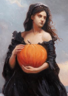 Snow in  Winter  Oil Florence Academy  Harvest in Autumn Reflection Light Shadow