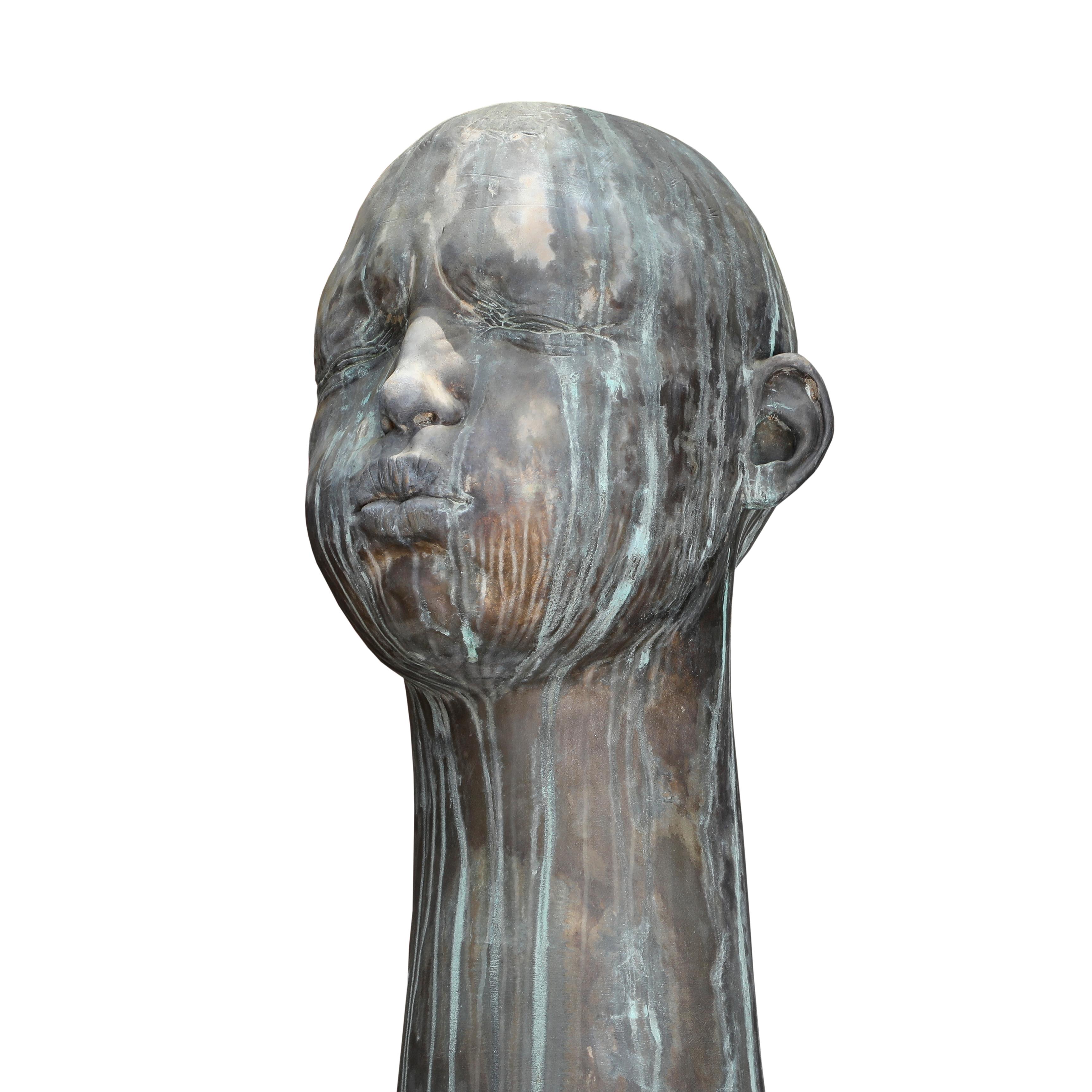 Figurative Sculpture di Samuel SALCEDO - Soffiatore di bronzo, 2011