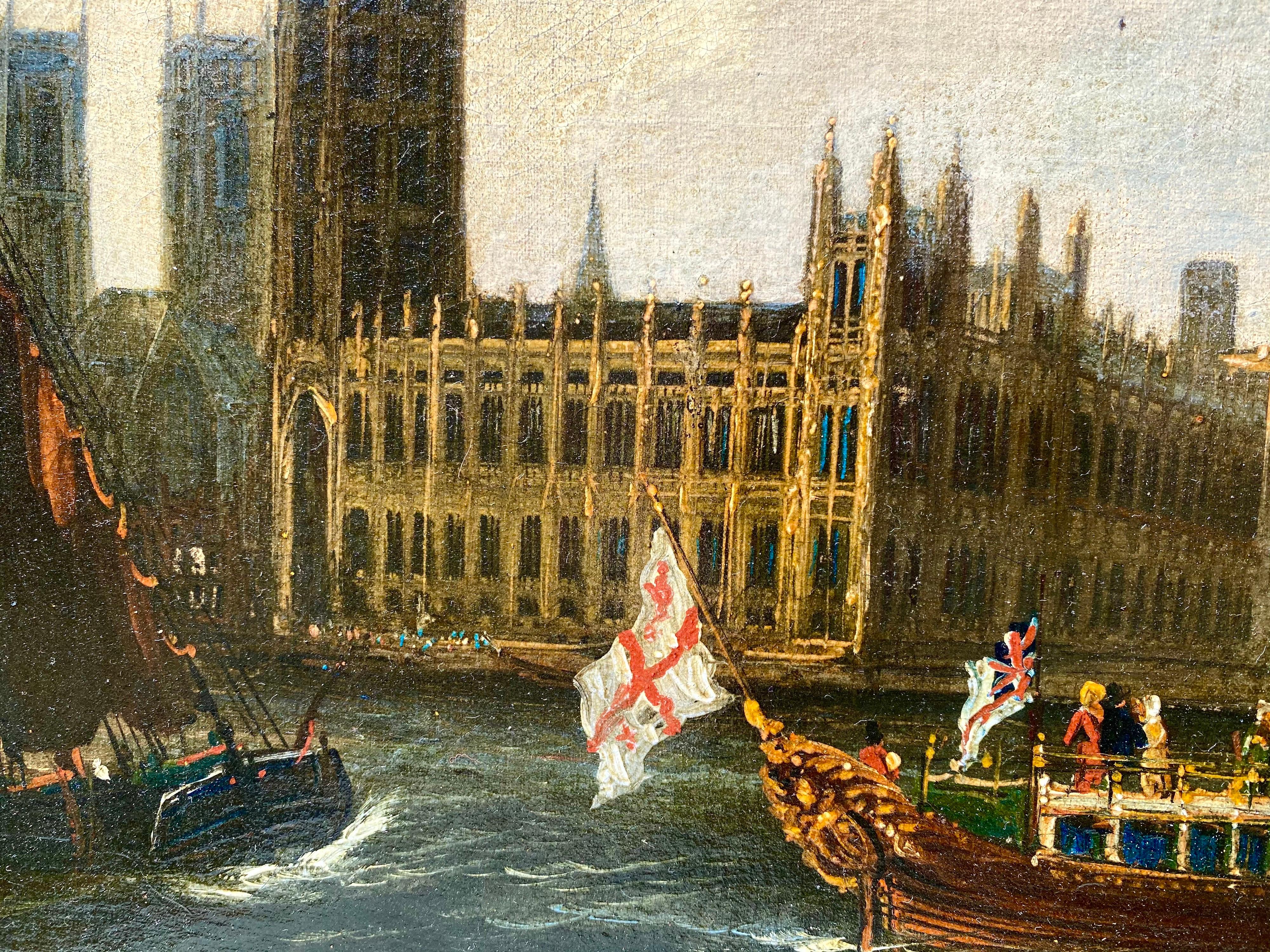 18th century British Painting - View of Westminster - London Thames Canaletto 2