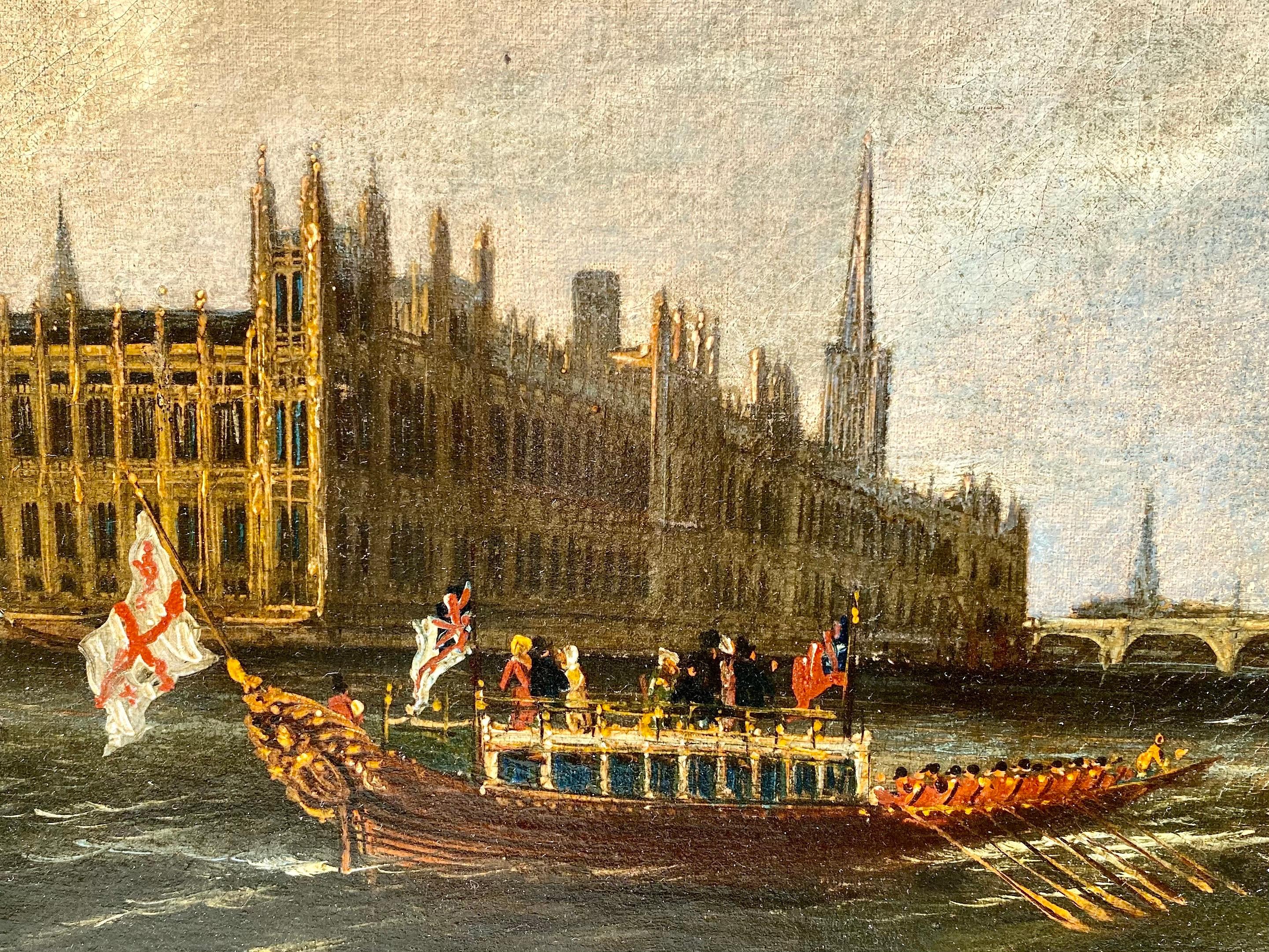 18th century British Painting - View of Westminster - London Thames Canaletto 3