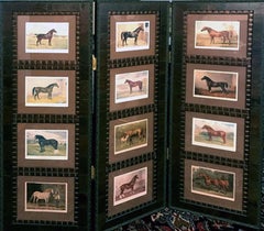 Horse 12 images Cassell 3 Panel Screen Wood