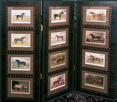 Horse 12 images  Cassell 3 Panel Screen Wood