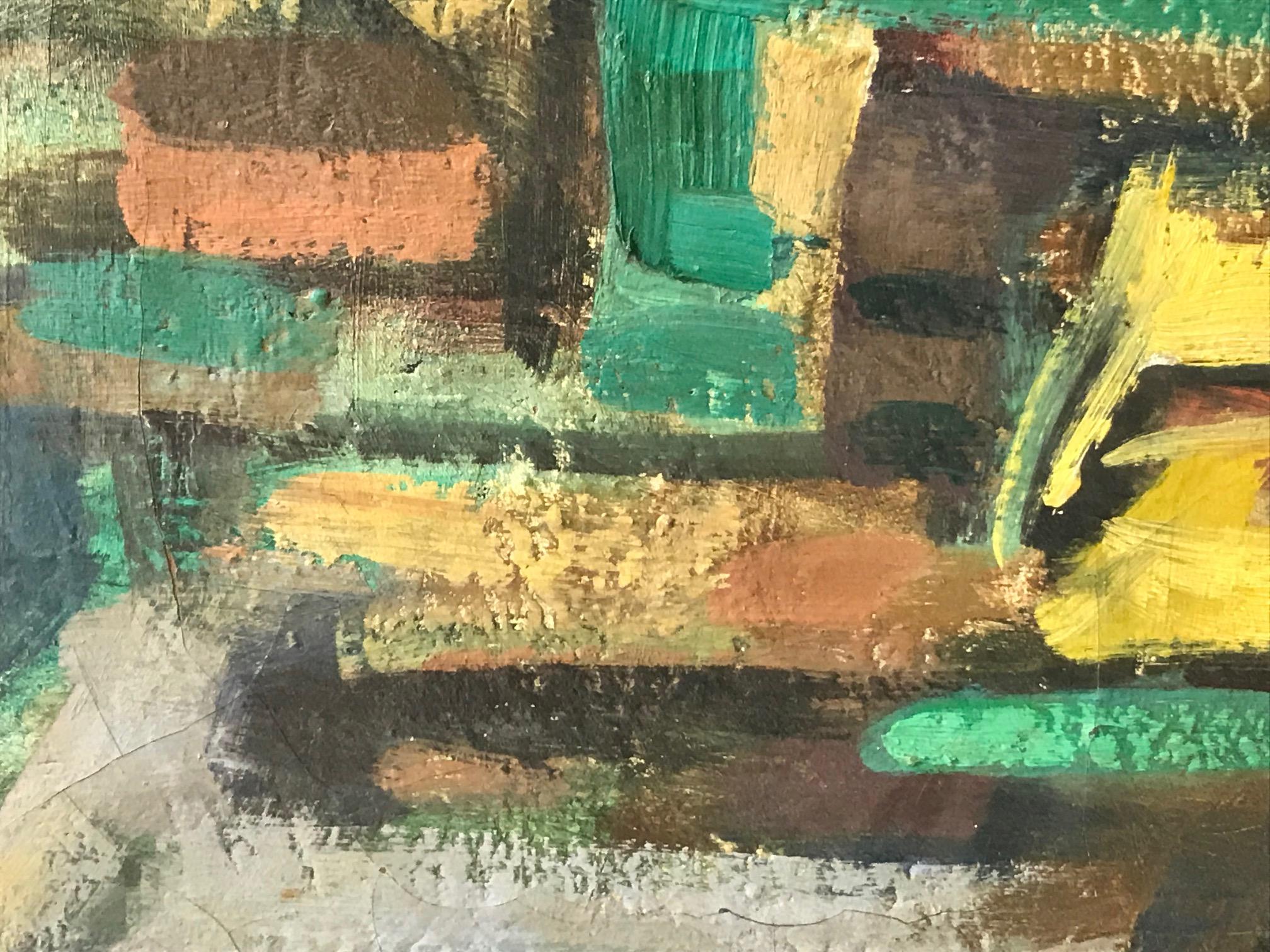 Senza titolo: un paesaggio cubista - Abstract Painting Nero di Samuel Sigaloff
