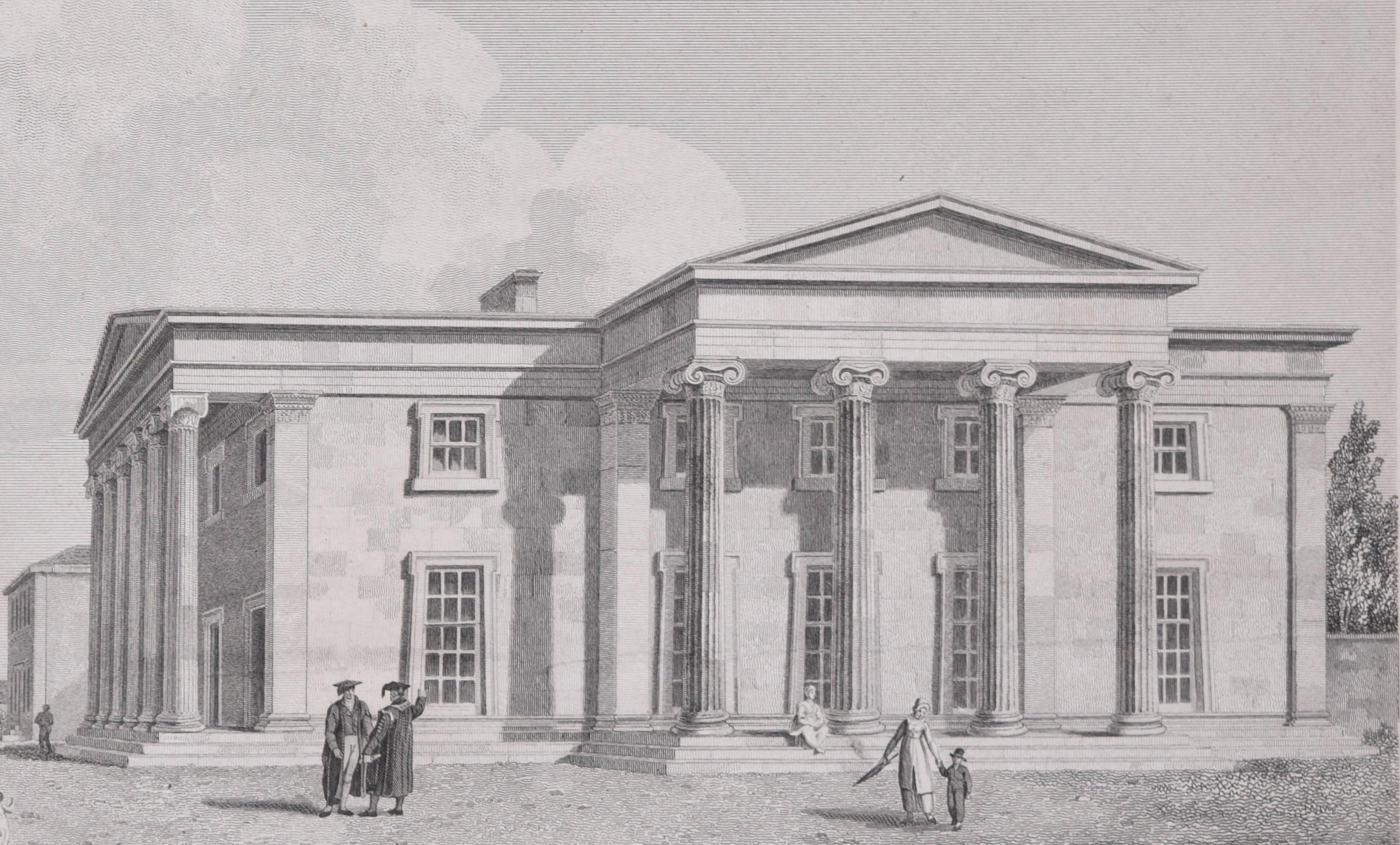 Downing College, Cambridge engraving by Samuel Sparrow after Henry Barker  For Sale 2