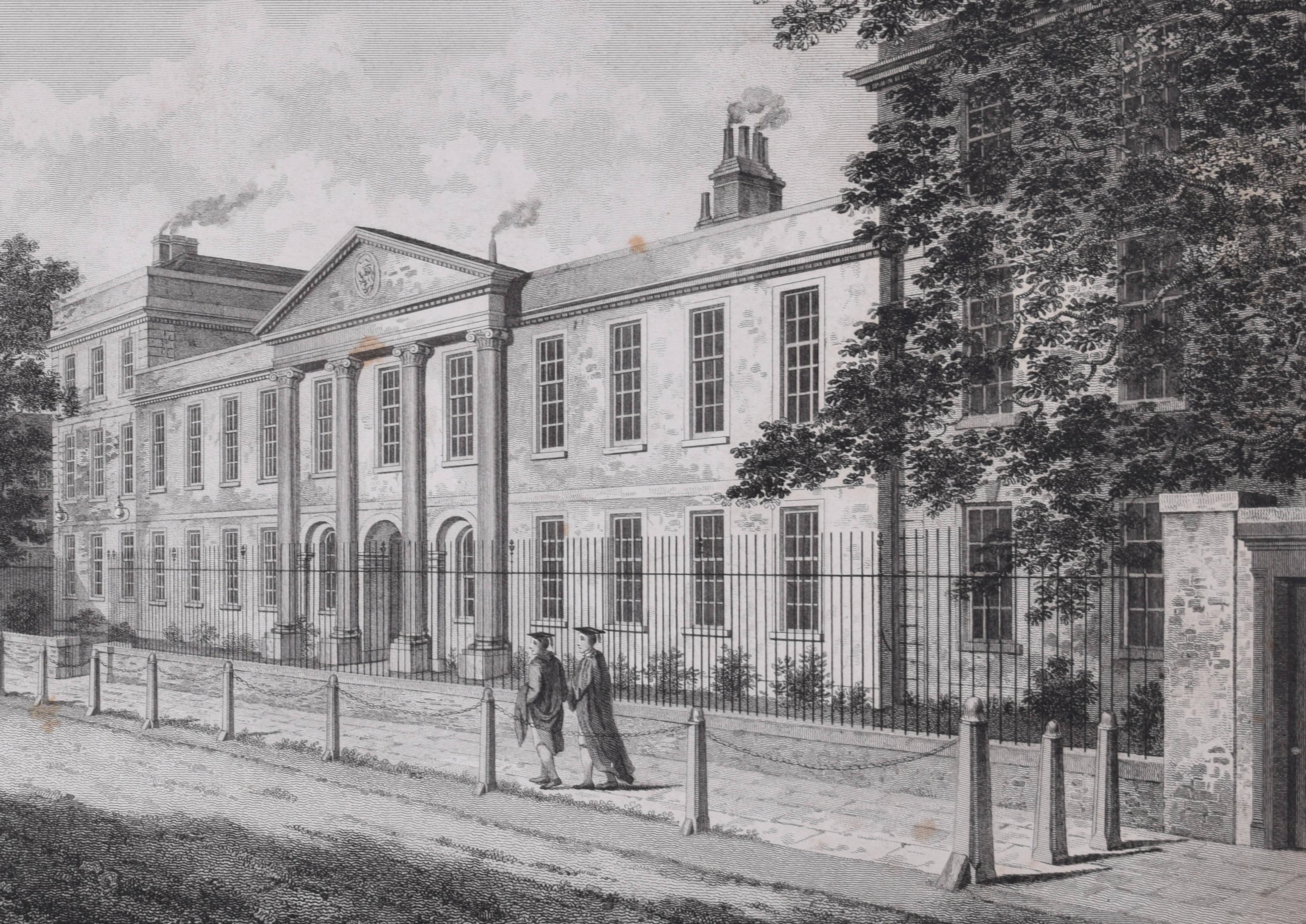 Emmanuel College, Cambridge engraving by Samuel Sparrow after John Baldrey For Sale 1