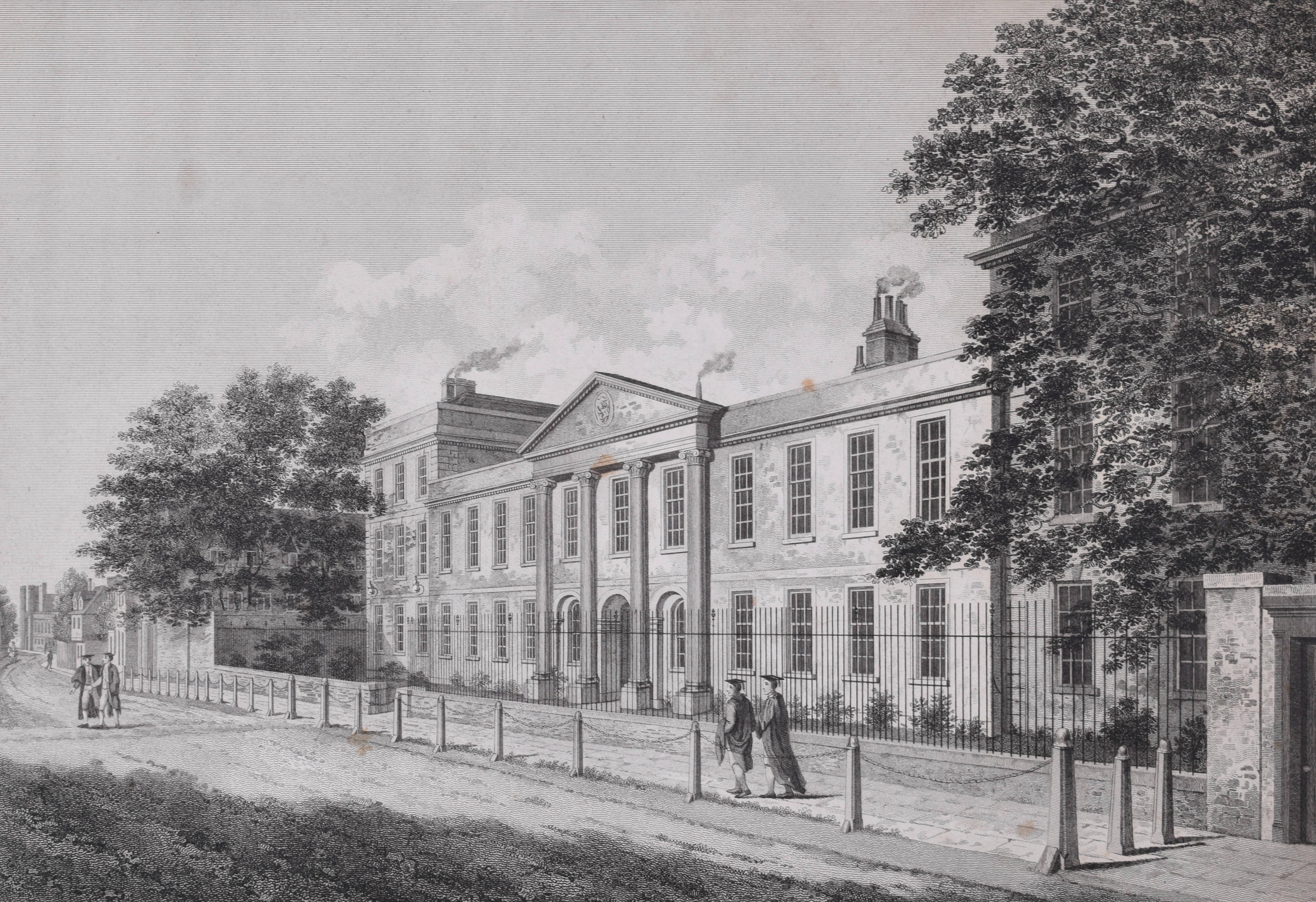 Gravur des Emmanuel College in Cambridge von Samuel Sparrow nach John Baldrey im Angebot 2