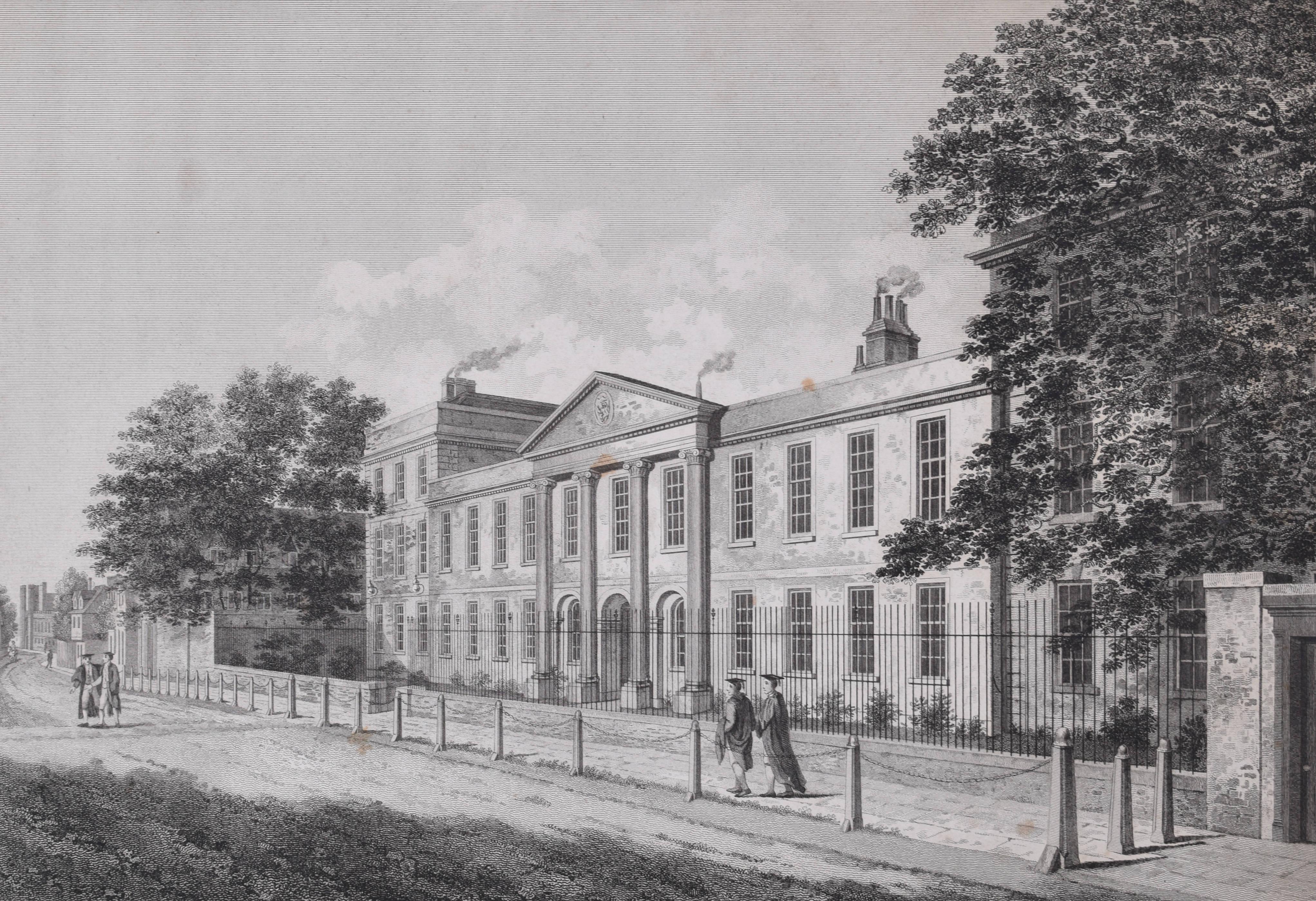 Emmanuel College, Cambridge engraving by Samuel Sparrow after John Baldrey For Sale 2