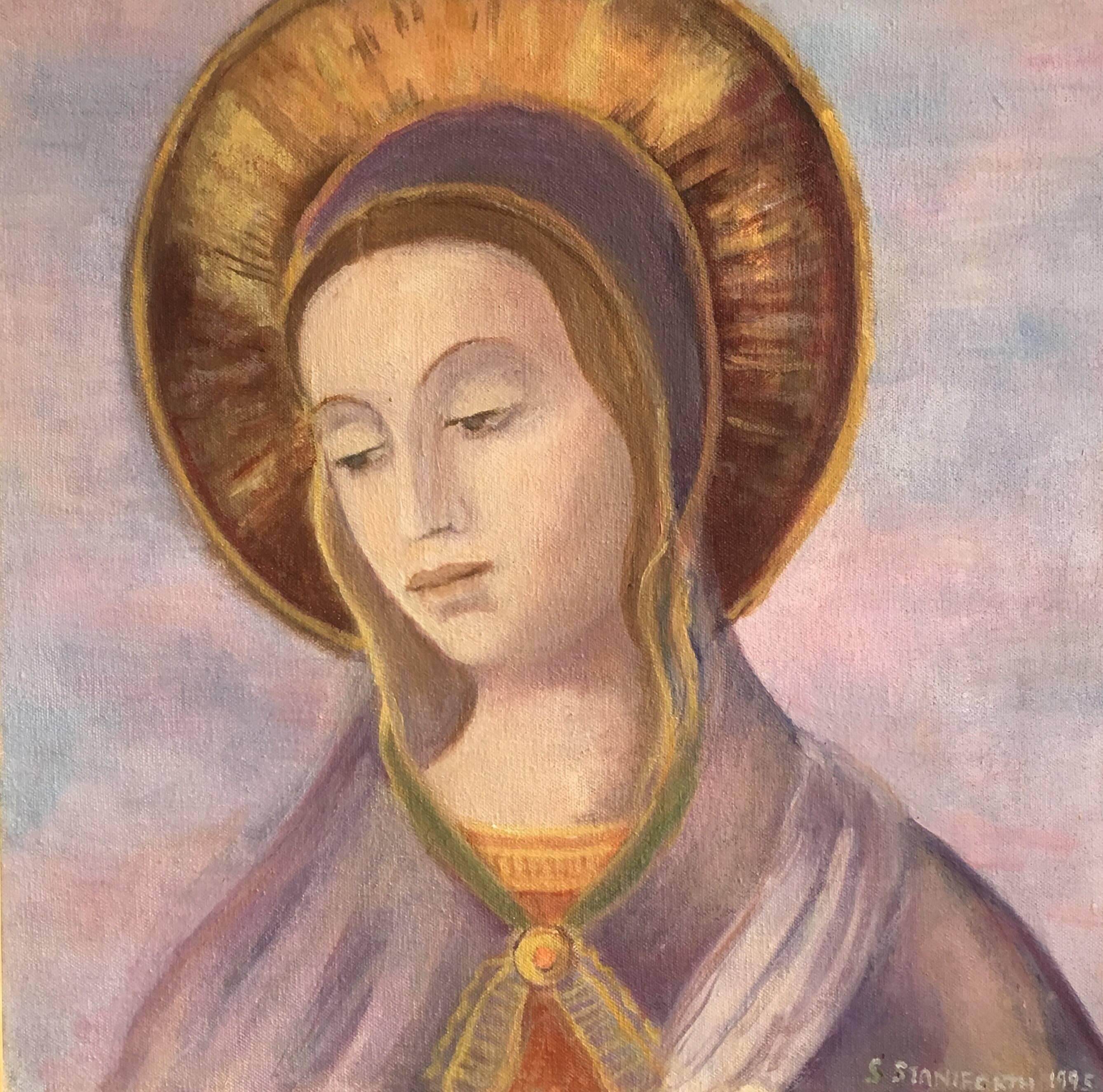 Samuel Staniforth Portrait Painting - Virgin Mother, Portrait, Oil Painting 