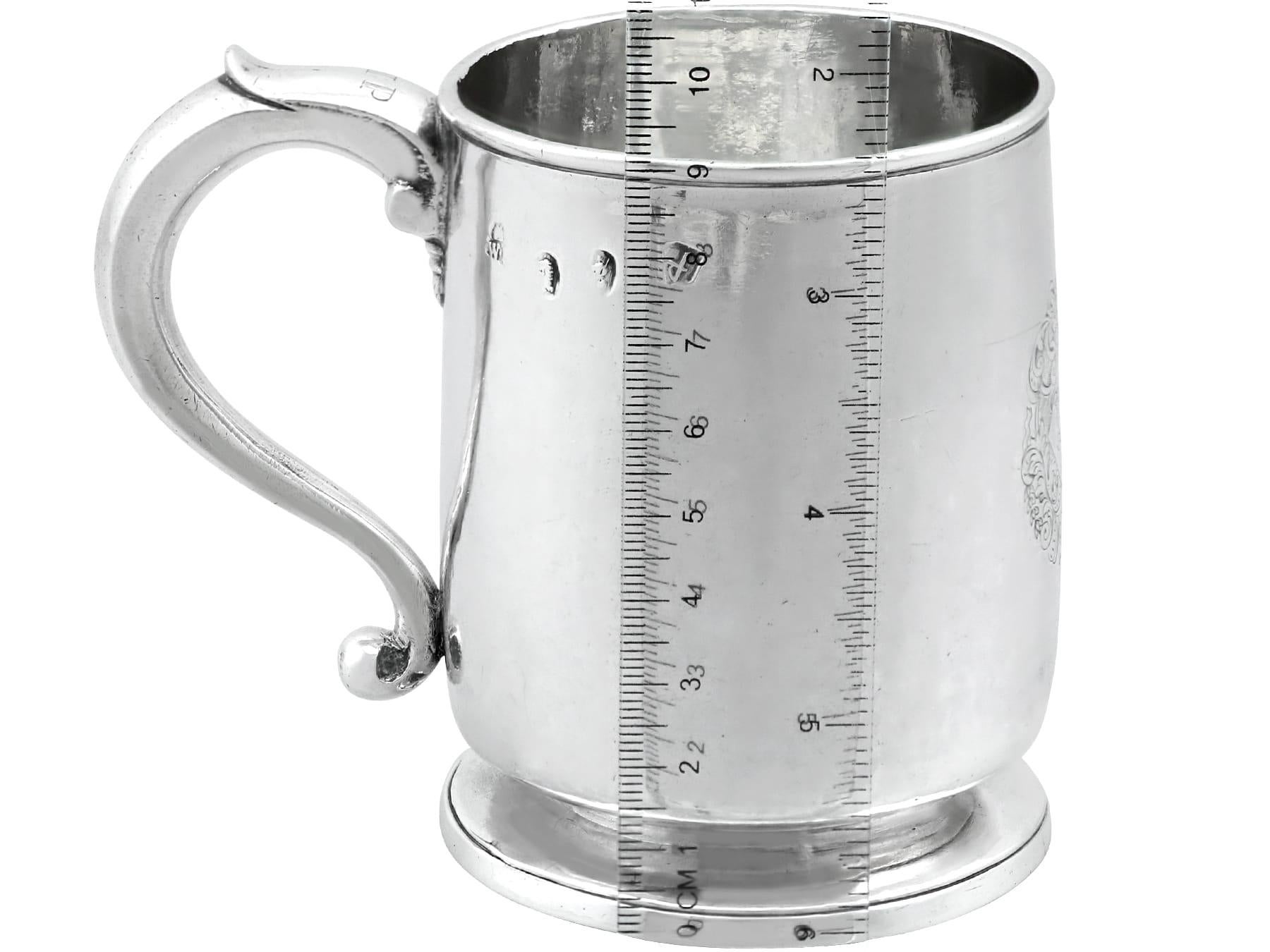 Samuel Wastell Antique Georgian Britannia Standard Silver Mug For Sale 3