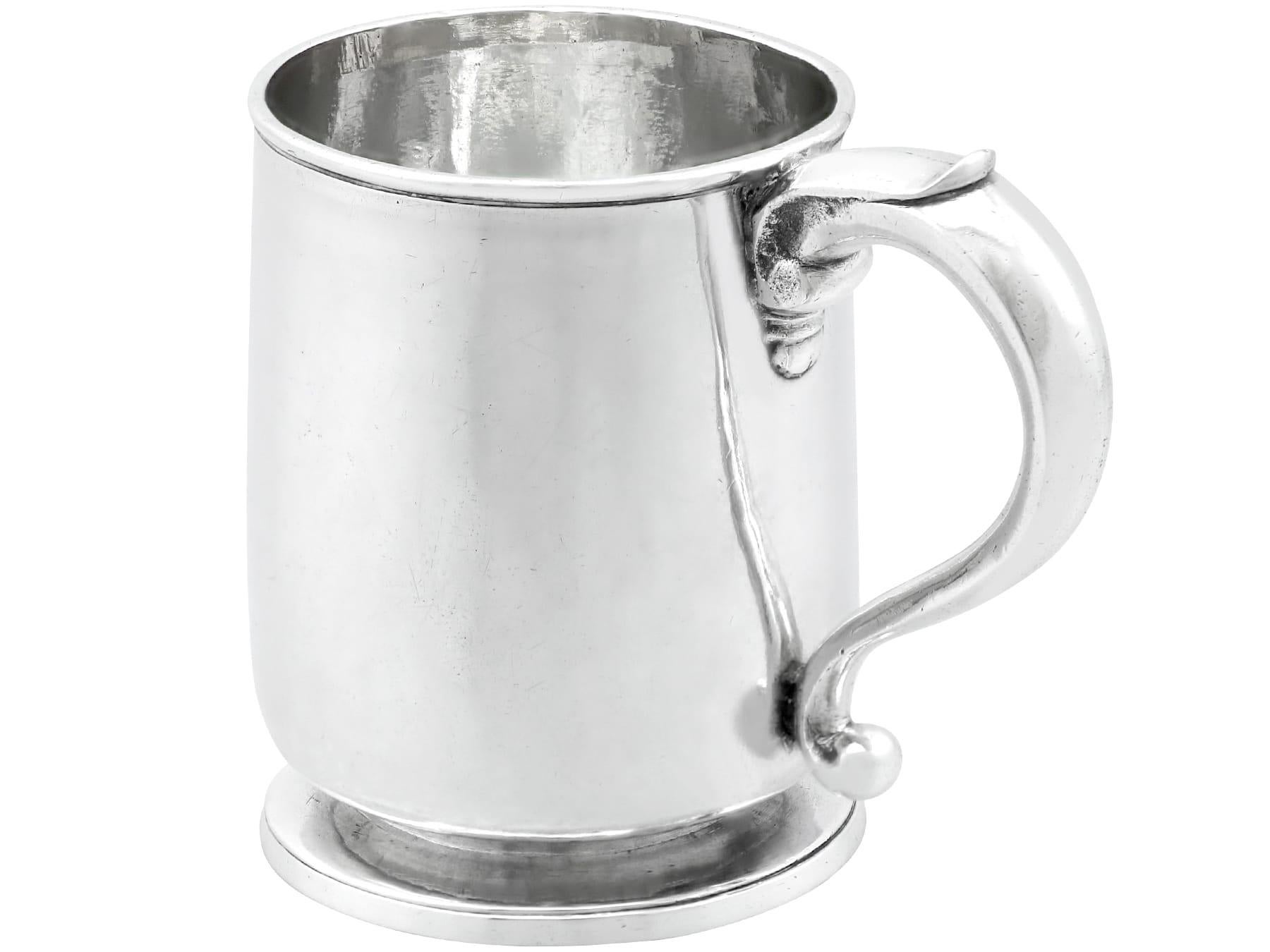 English Samuel Wastell Antique Georgian Britannia Standard Silver Mug For Sale