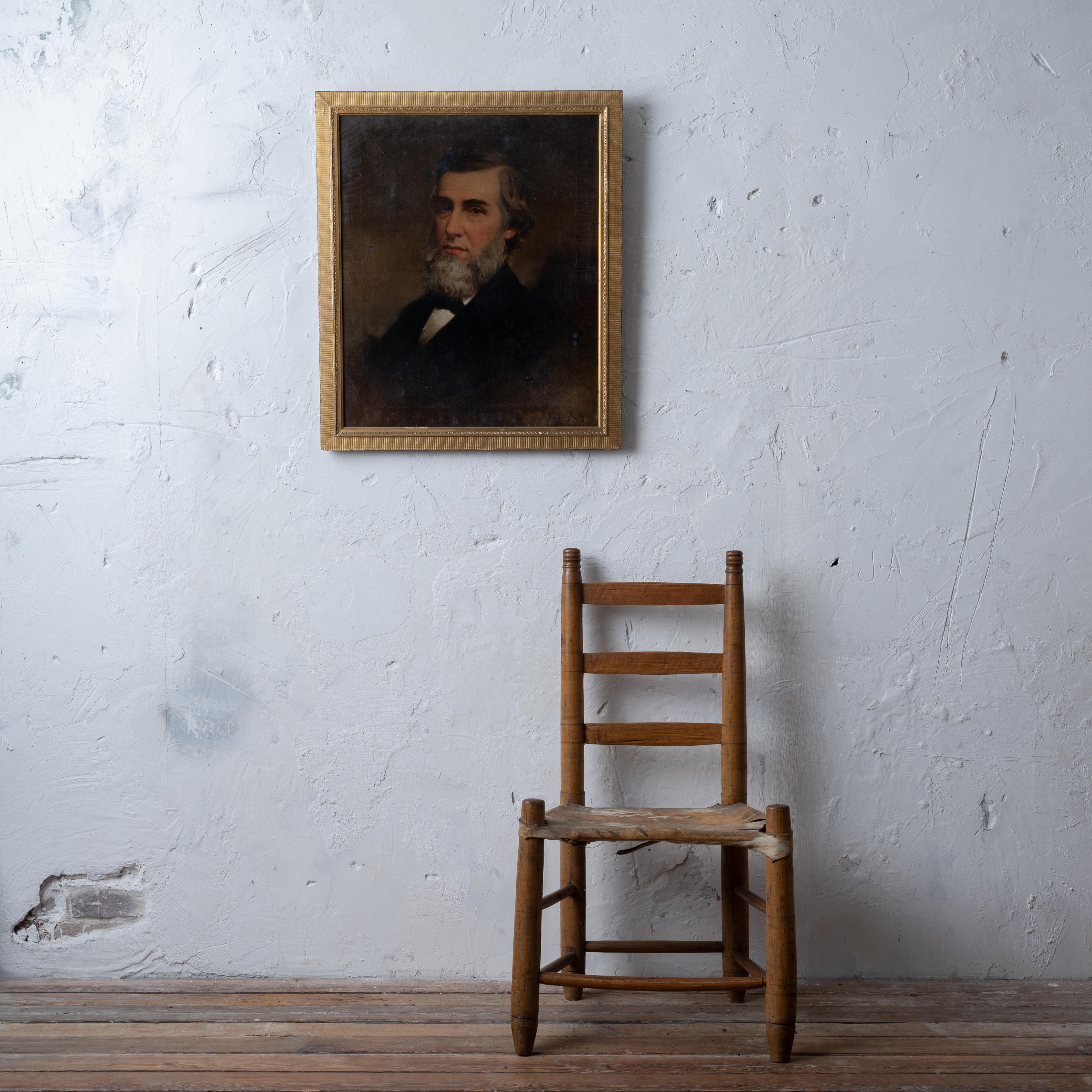 American Samuel Waugh Portrait Painting of Robert Patterson, Philadelphia, 1876 For Sale