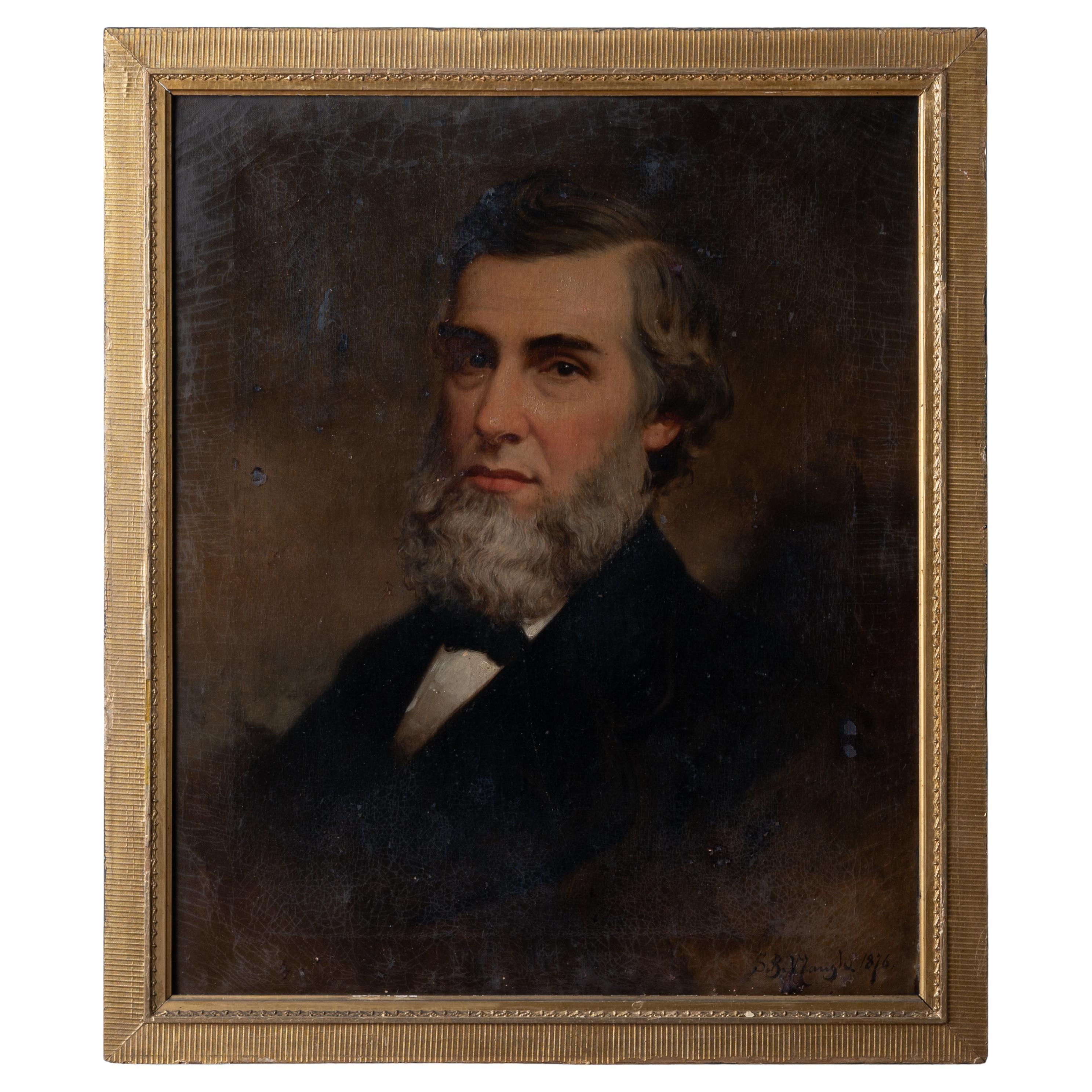 Samuel Waugh Portrait Painting of Robert Patterson, Philadelphia, 1876 For Sale