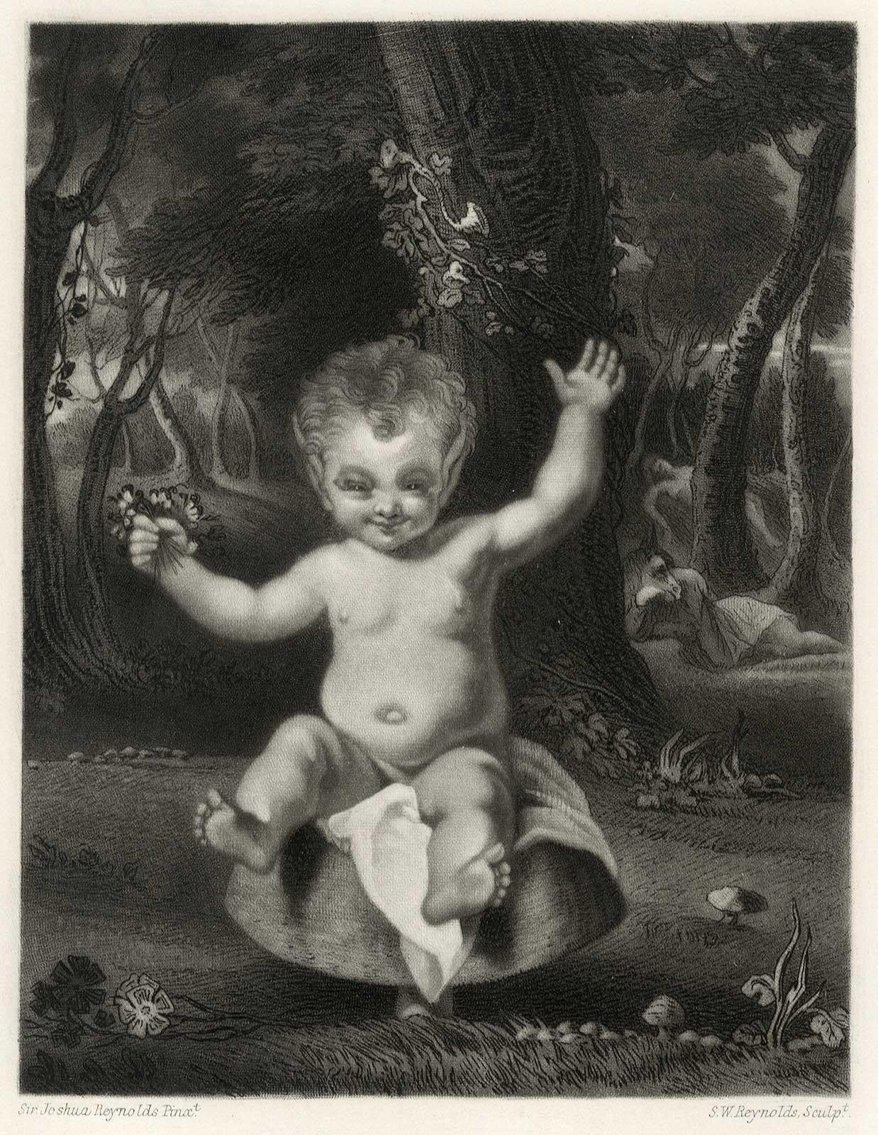 Puck (Midsummer's Night's dream / William Shakespeare - Black Portrait Print by Samuel William Reynolds