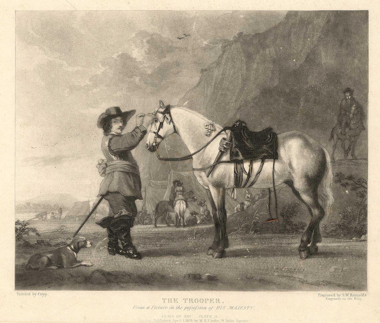 The Trooper - Romantic Print by Samuel William Reynolds
