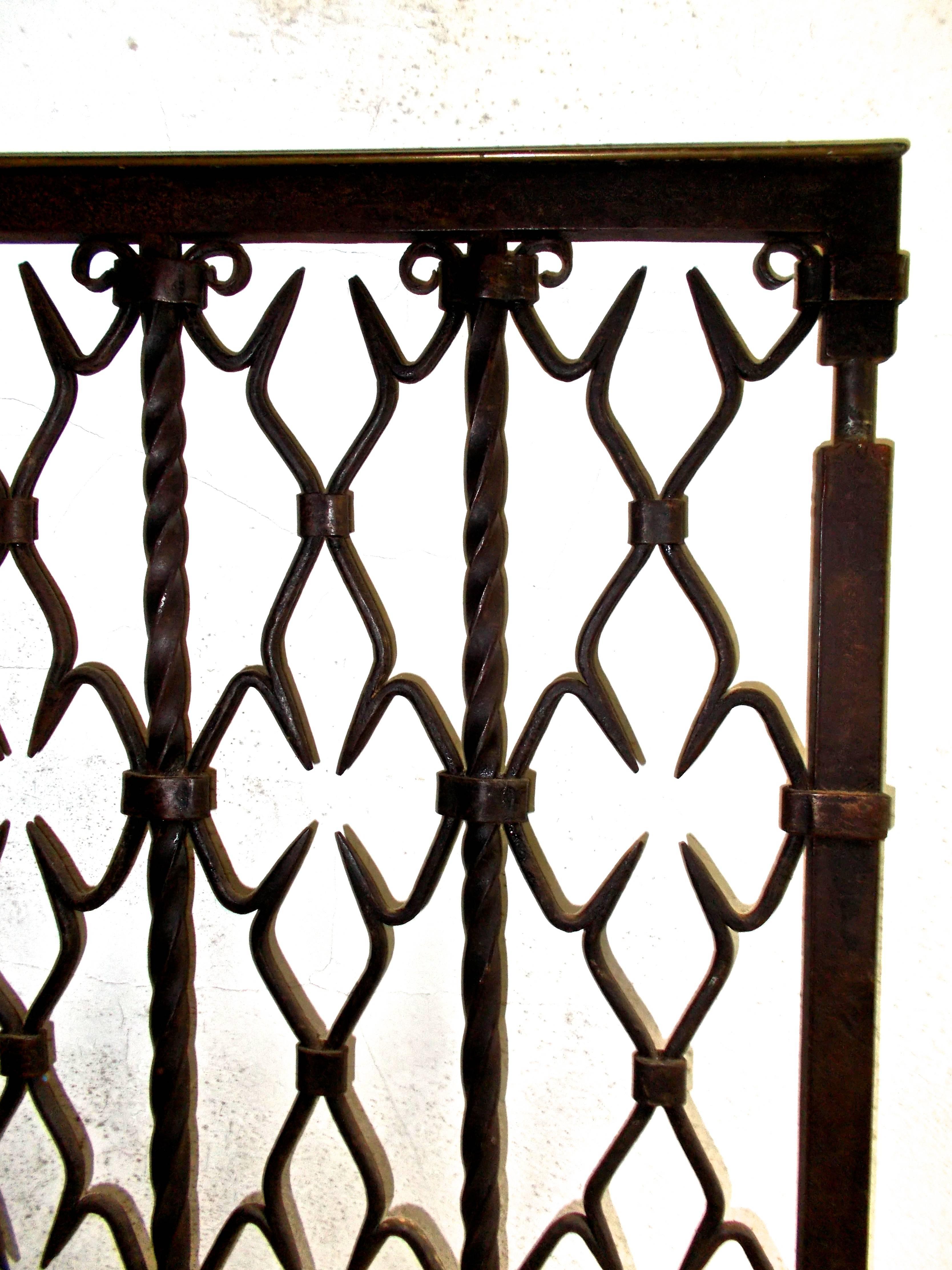 Arts and Crafts Samuel Yellin Wrought Iron Gate, Signed For Sale