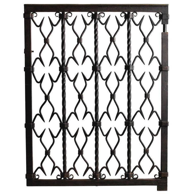 Samuel Yellin Wrought Iron Gate, Signed For Sale