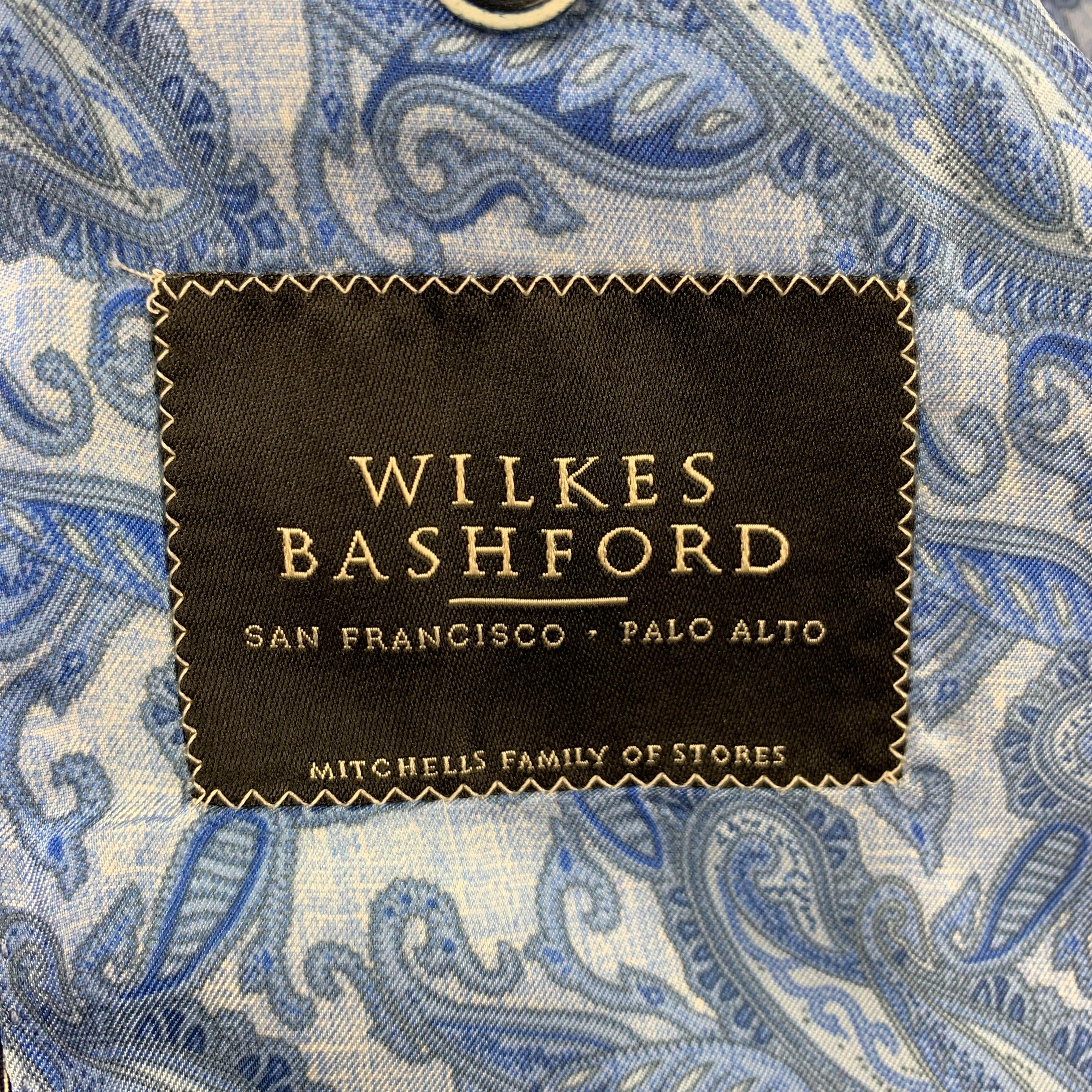 SAMUELSOHN for WILKES BASHFORD Size 38 Regular Grey & Blue Glenplaid Suit 2