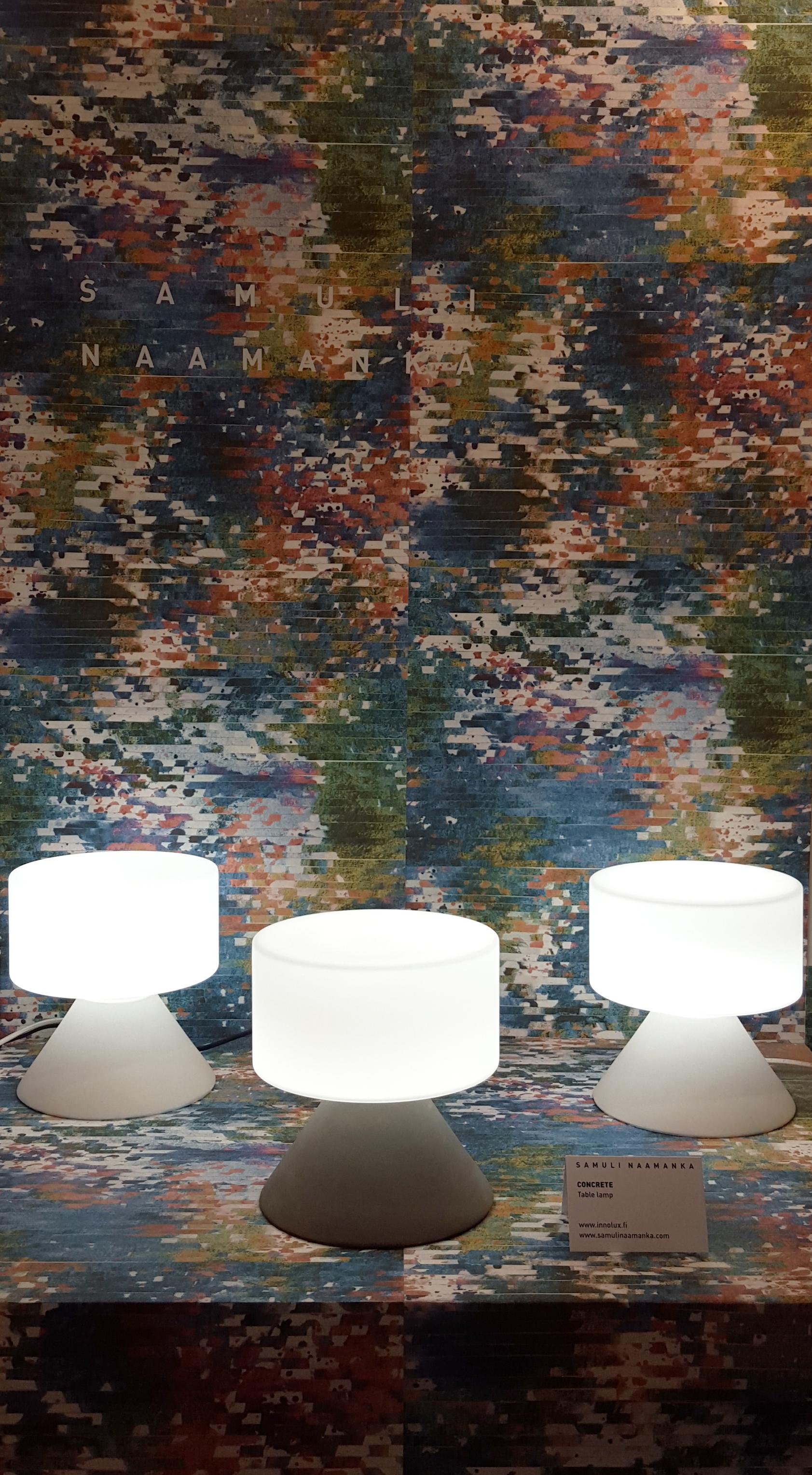 Scandinavian Modern Samuli Naamanka 'Concrete' Table Lamp in Dark Gray for Innolux Oy