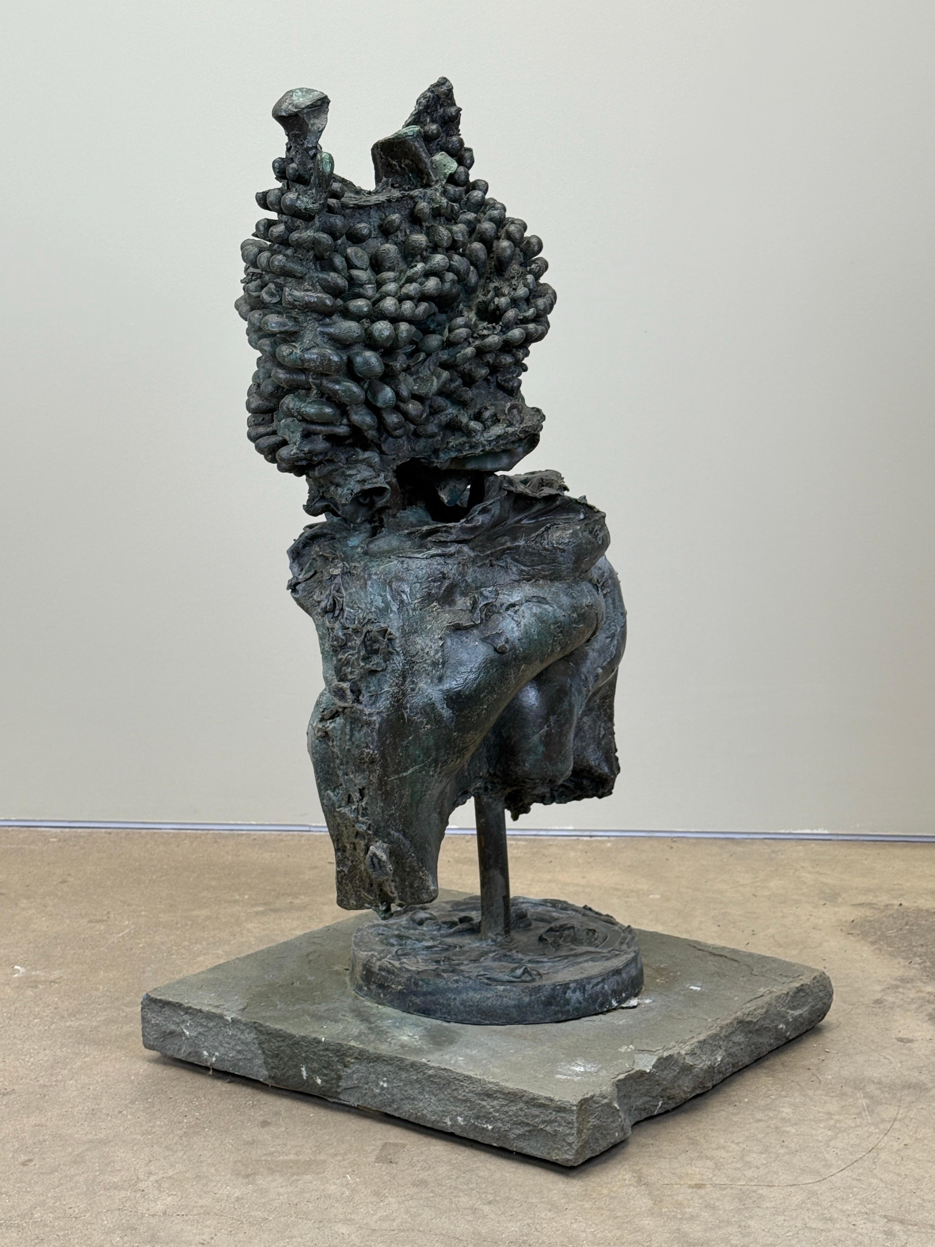 This powerful, undated bronze titled 'Samurai' was created by influential American sculptor and art educator Peter Agostini (1913-1993). Virtually self taught, Agostini used skills learned working as a mold and model maker for the WPA during the