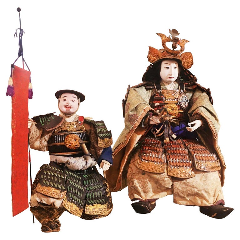Samuraï Puppet Musha Nyngyo B Set of 2 Sculpture For Sale at 1stDibs