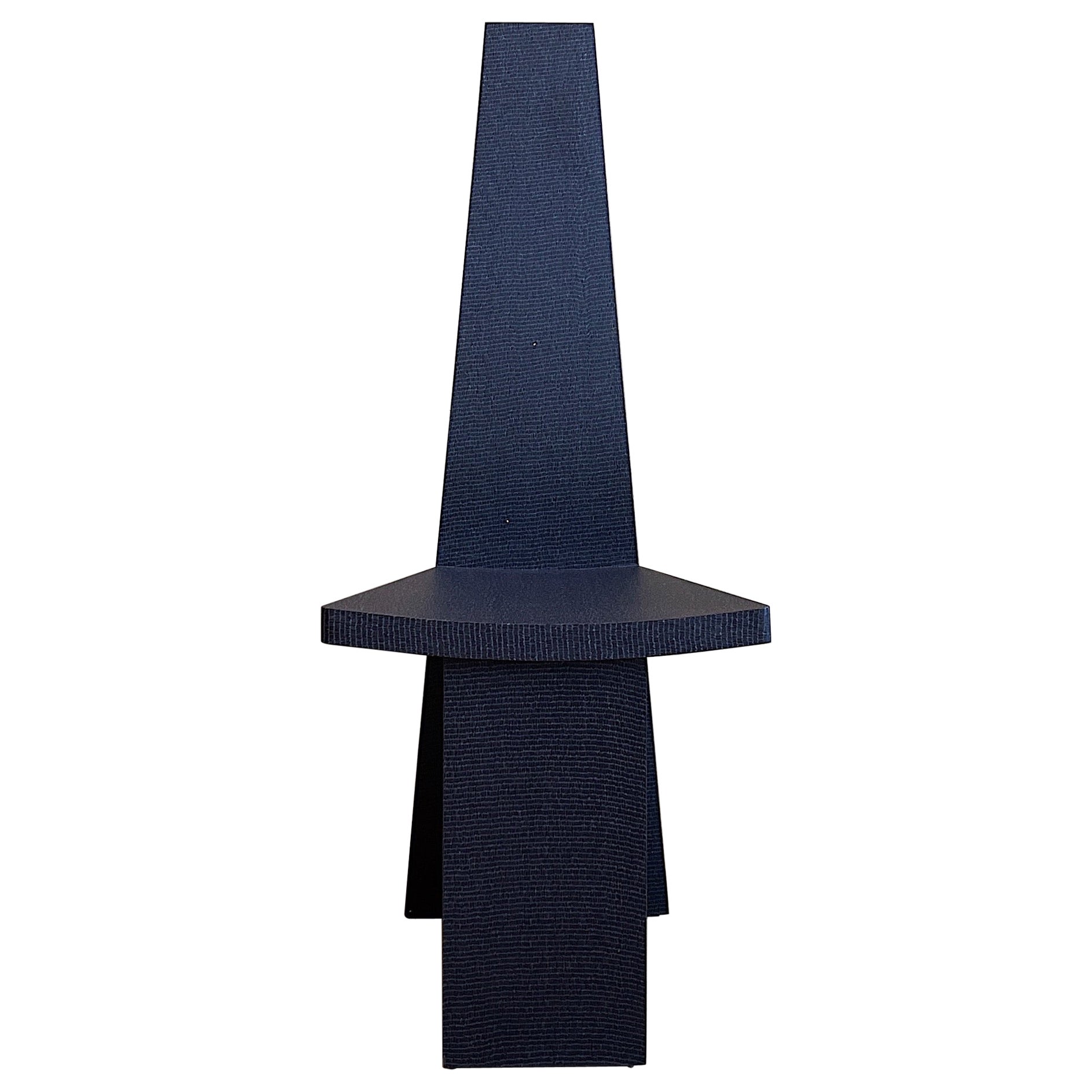 Samurai Sword Inspried, Contemporary Hand-sculpted Black Wood Chair by kar