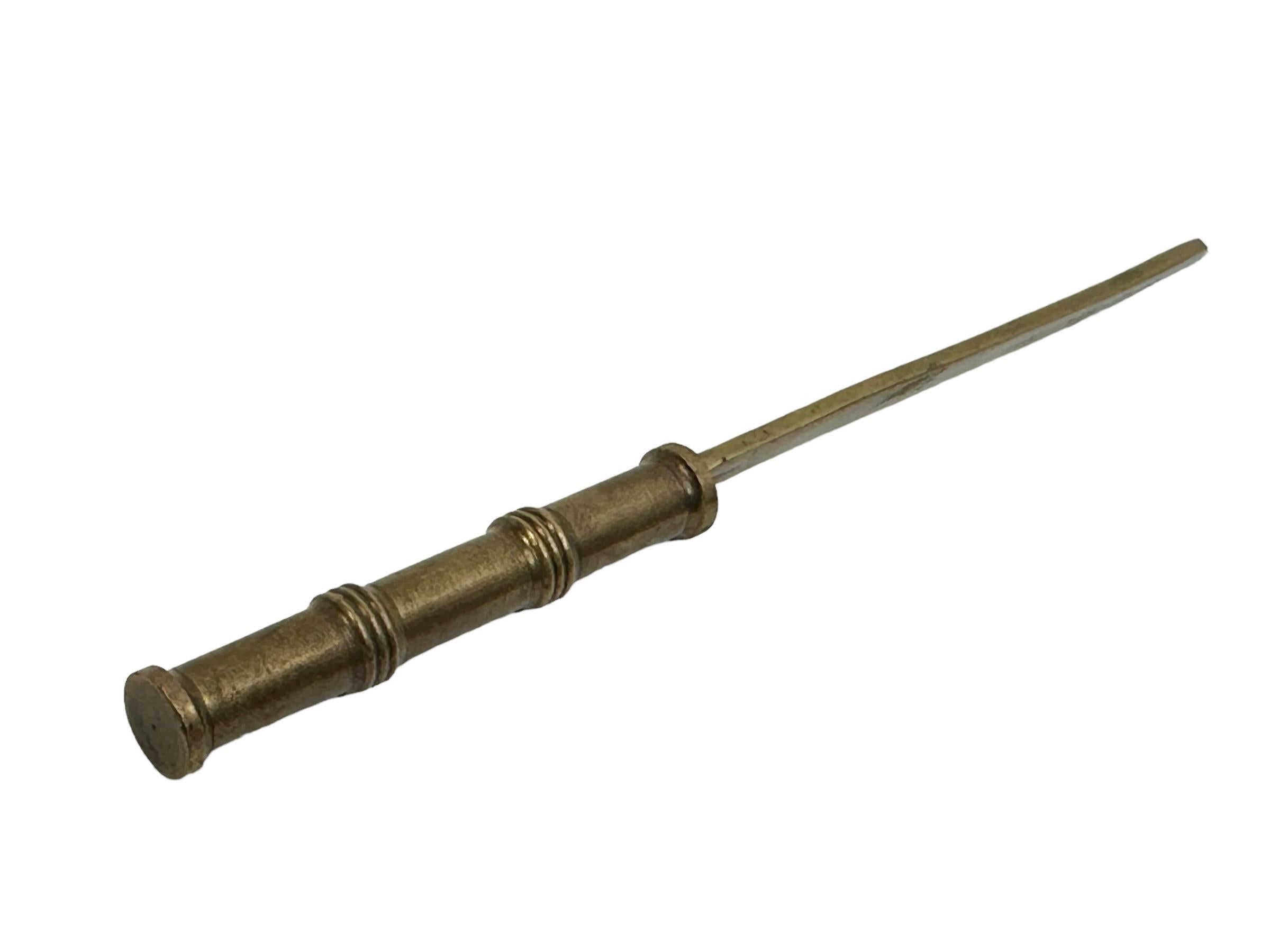 Samurai Sword Faux Bamboo Vienna Bronze Letter Opener, Antique Austria 1960s 1