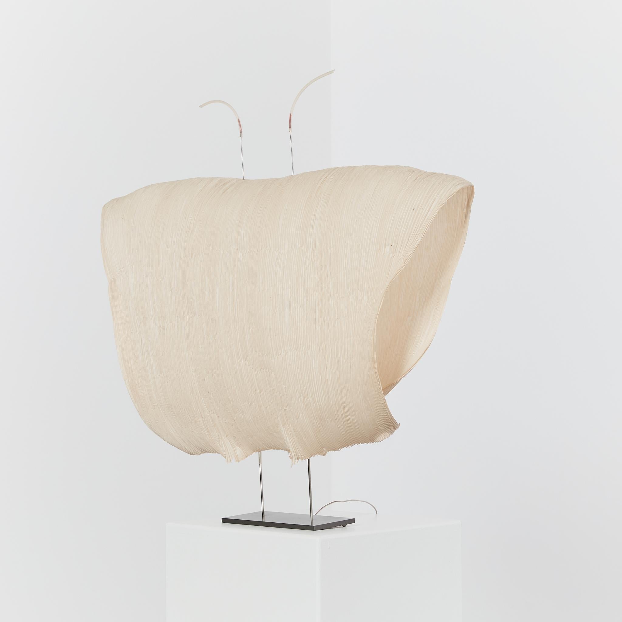 Samurai table lamp by Ingo Maurer and Dagmar Mombach rice paper and wire For Sale 11