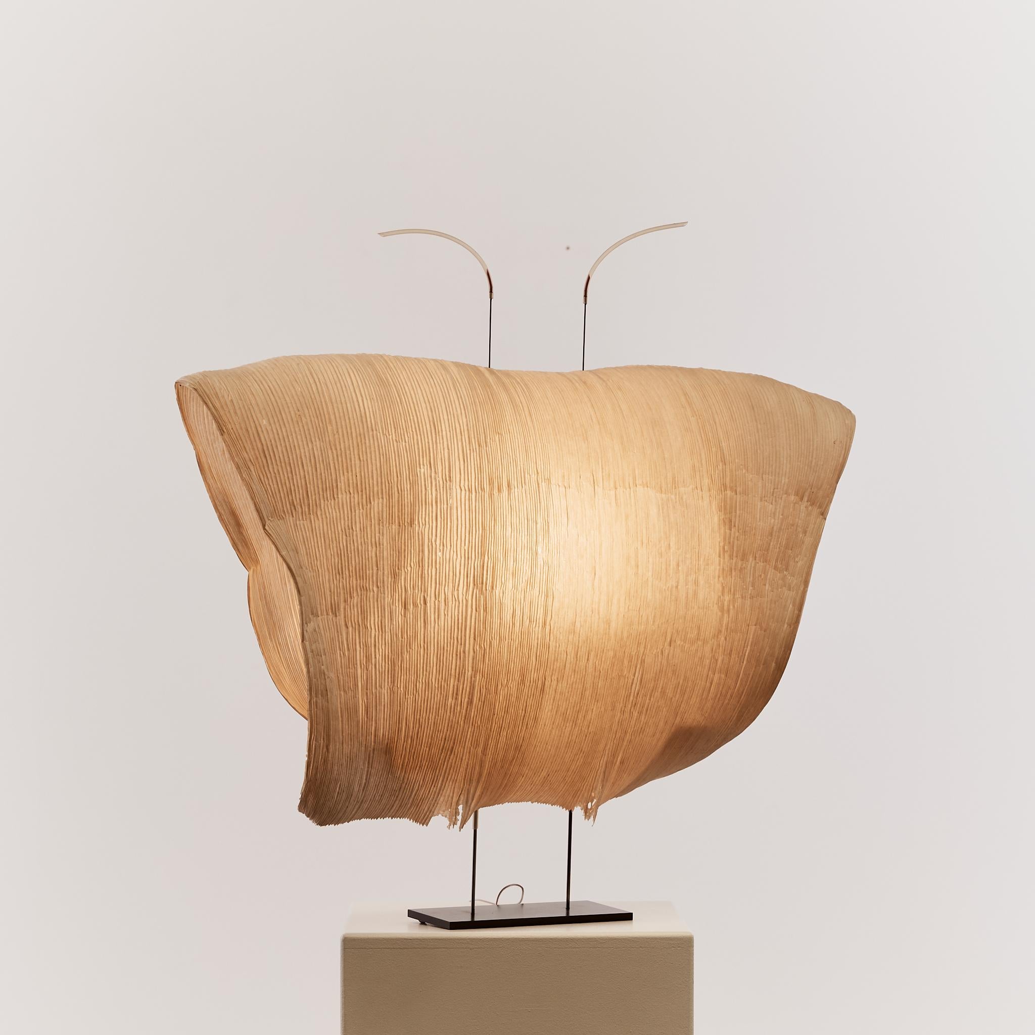 German Samurai table lamp by Ingo Maurer and Dagmar Mombach rice paper and wire For Sale