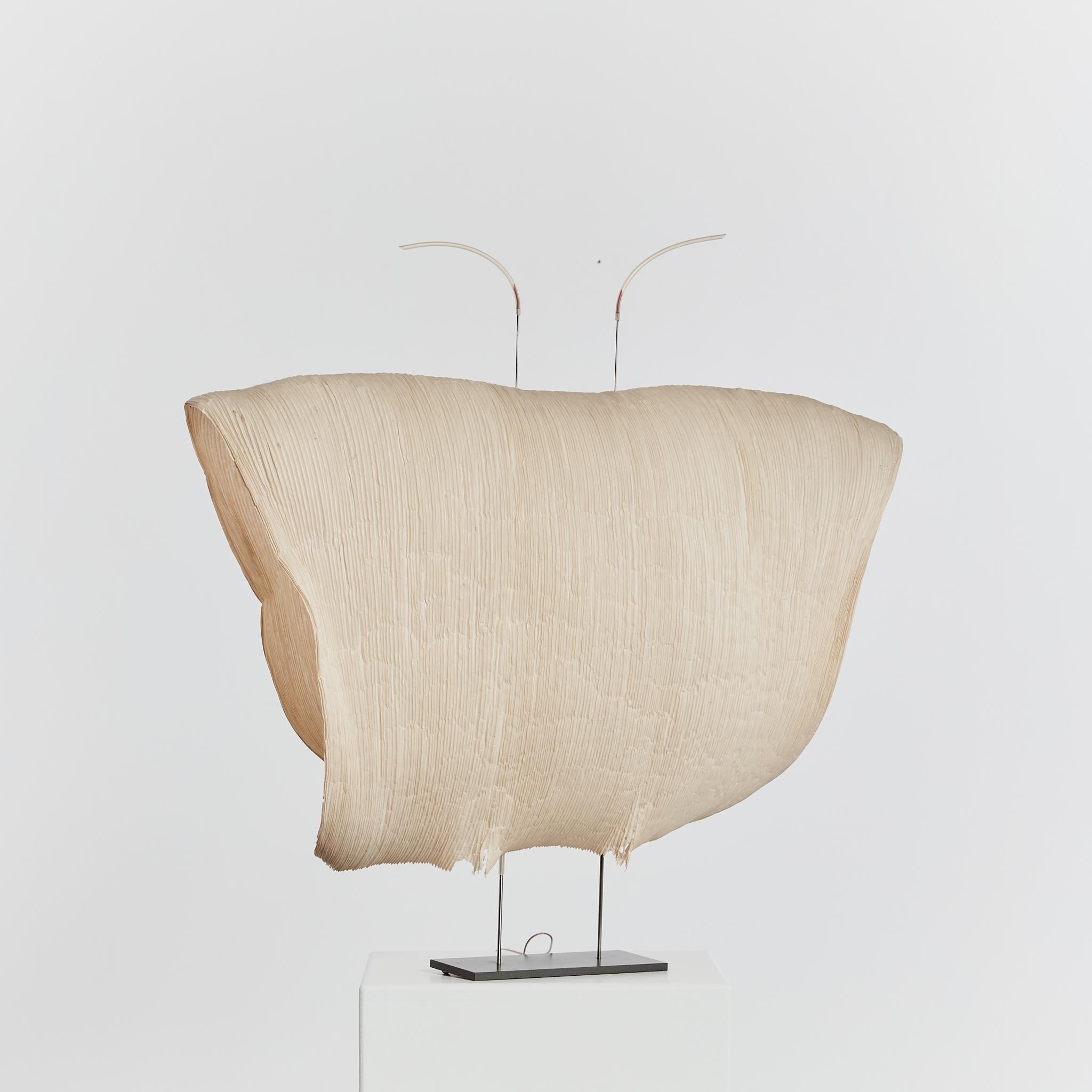 Samurai table lamp by Ingo Maurer and Dagmar Mombach rice paper and wire In Fair Condition For Sale In London, GB