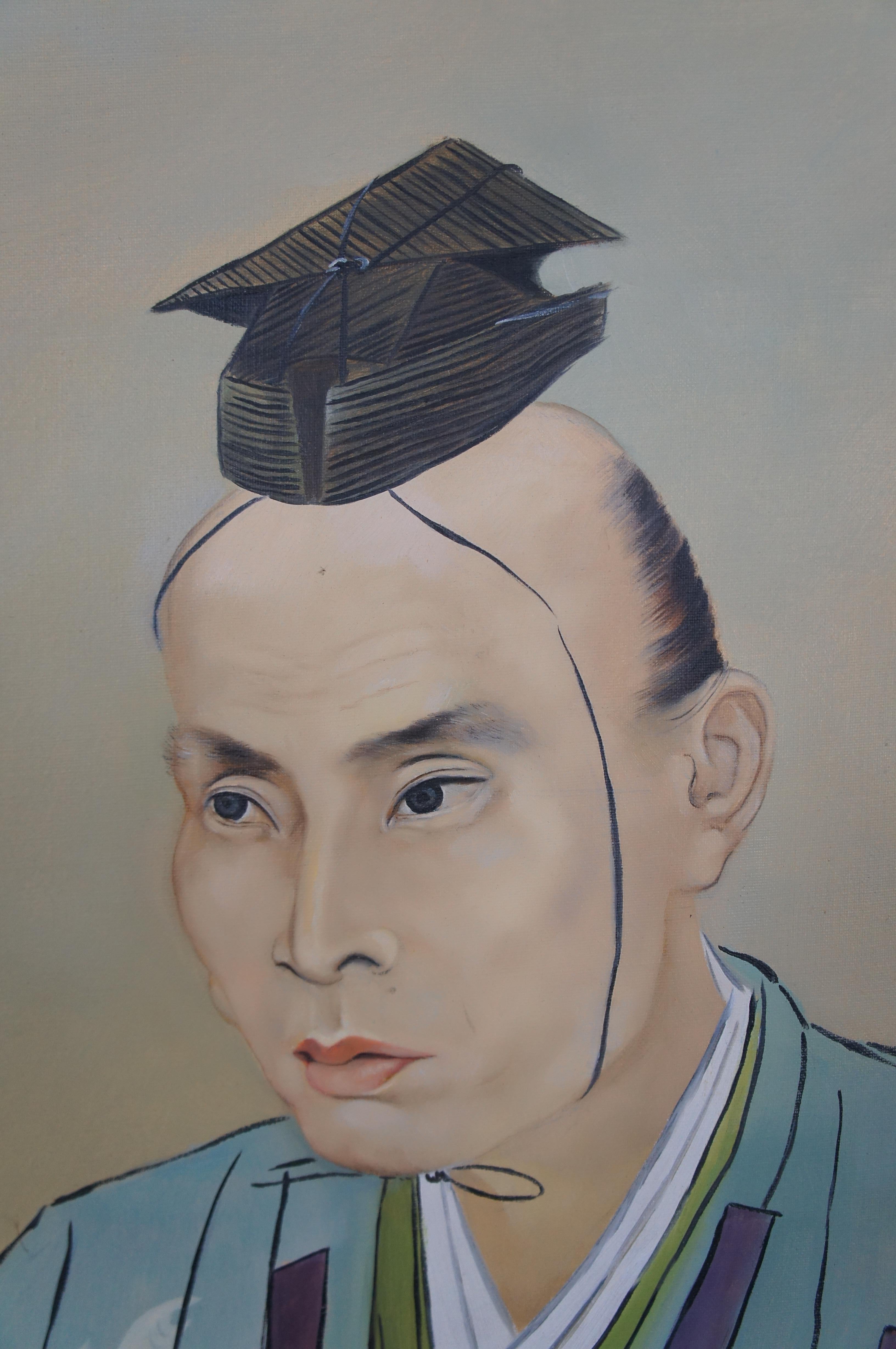 Portrait du Samurai Takami Senseki d'après une peinture à l'huile néerlandaise de Watanabe Kazan encadrée en vente 1